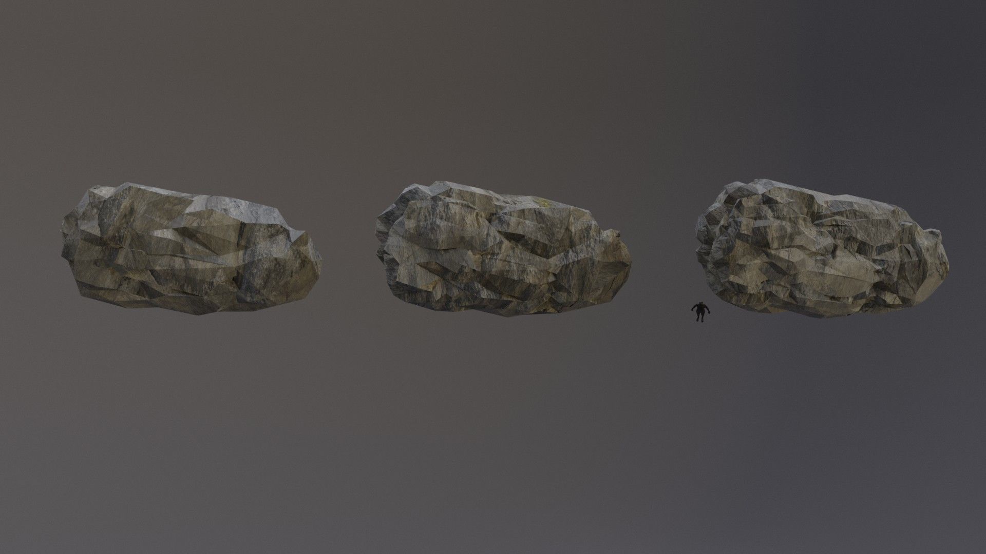 Low Poly Cliff Rock Set For Games Low-poly 3D model_6