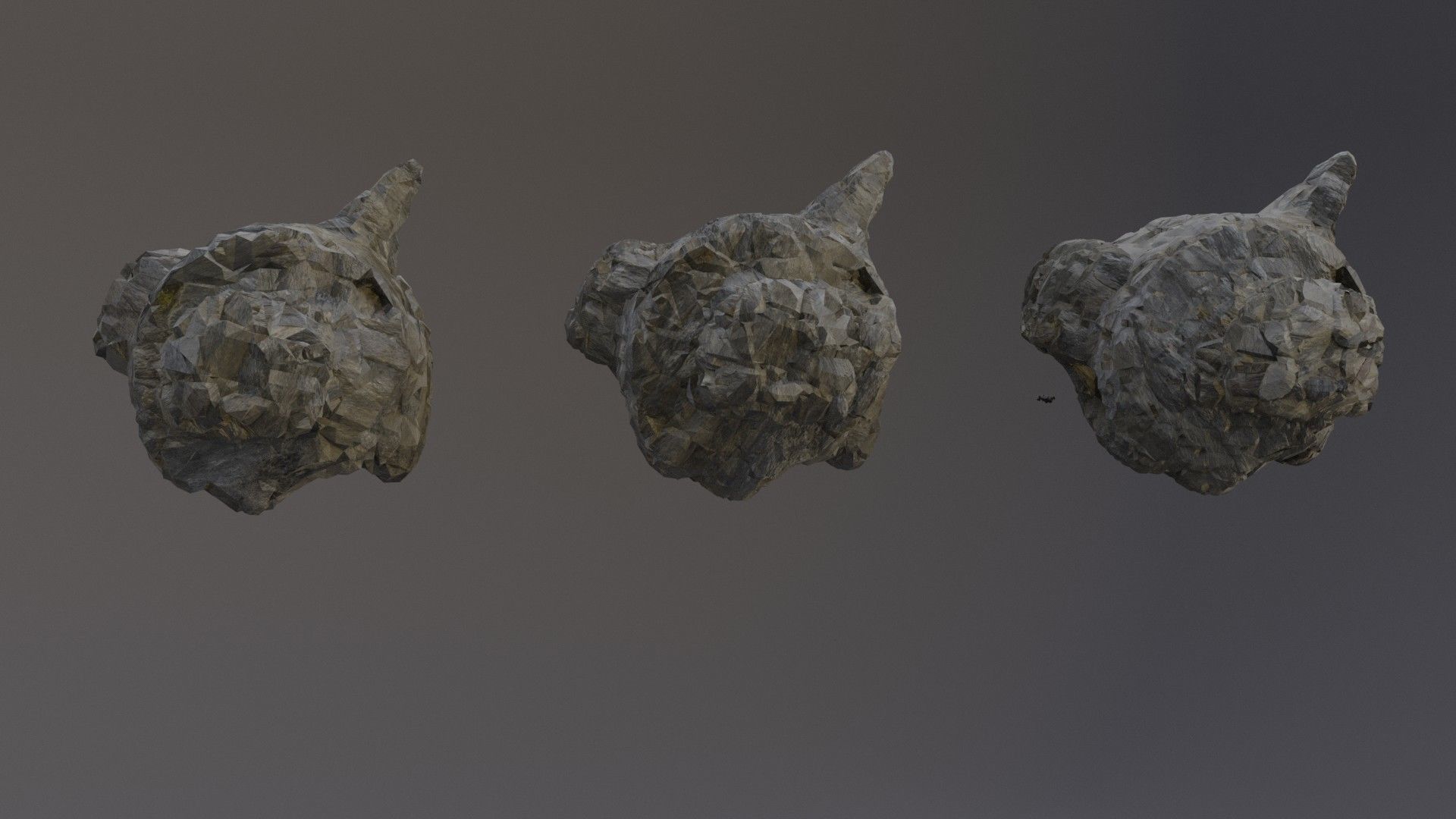 Low Poly Cliff Rock Set For Games Low-poly 3D model_12