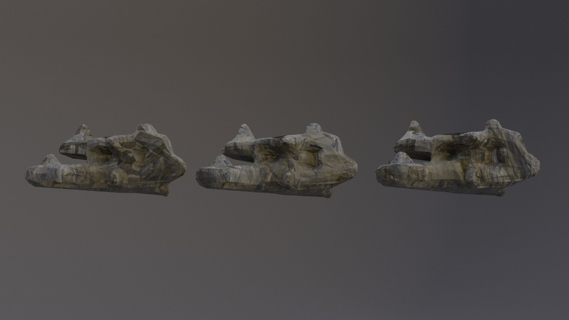 Low Poly Cliff Rock Set For Games Low-poly 3D model_31