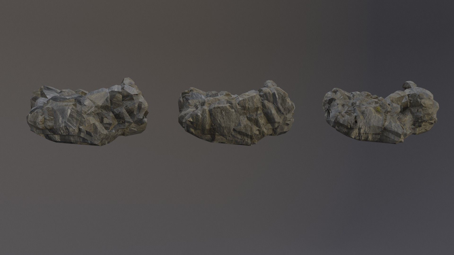 Low Poly Cliff Rock Set For Games Low-poly 3D model_7