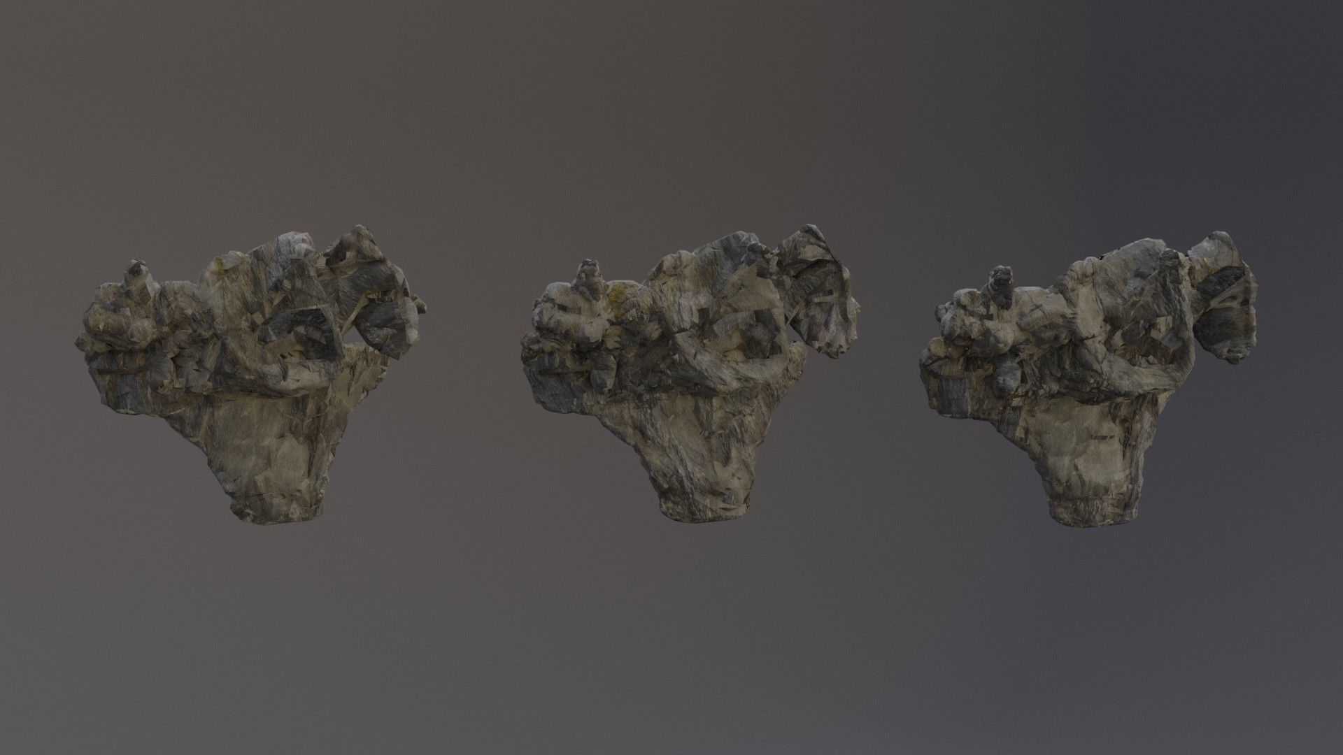 Low Poly Cliff Rock Set For Games Low-poly 3D model_36