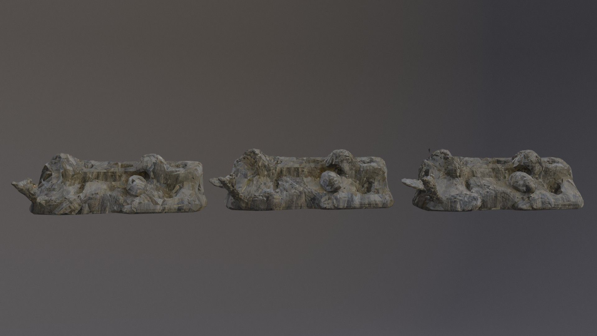 Low Poly Cliff Rock Set For Games Low-poly 3D model_13