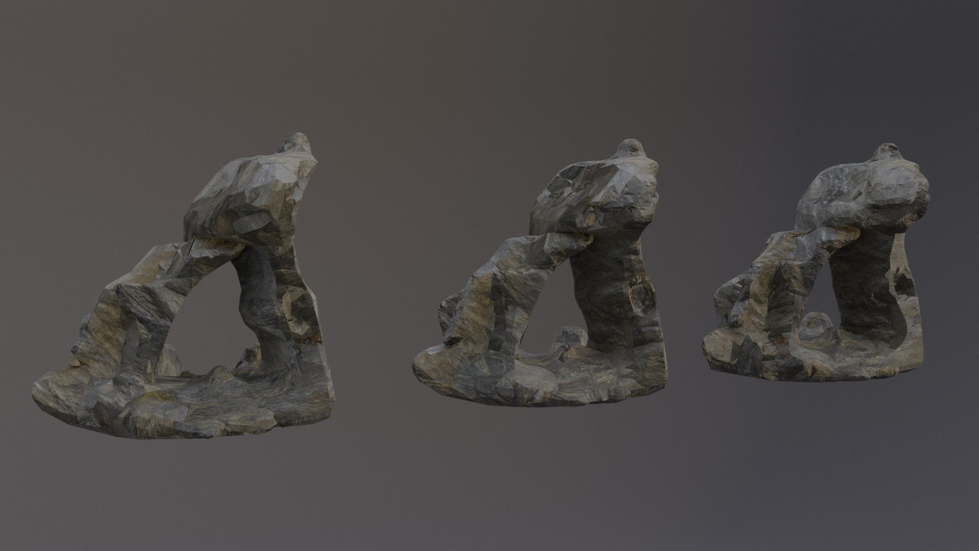 Low Poly Cliff Rock Set For Games Low-poly 3D model_26