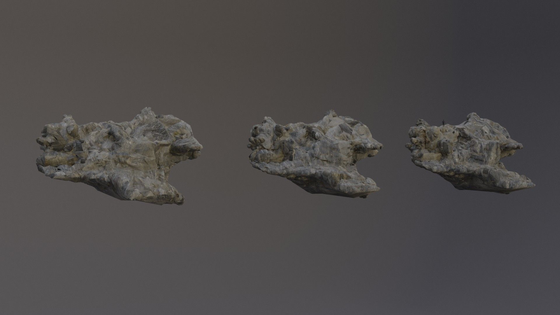 Low Poly Cliff Rock Set For Games Low-poly 3D model_35