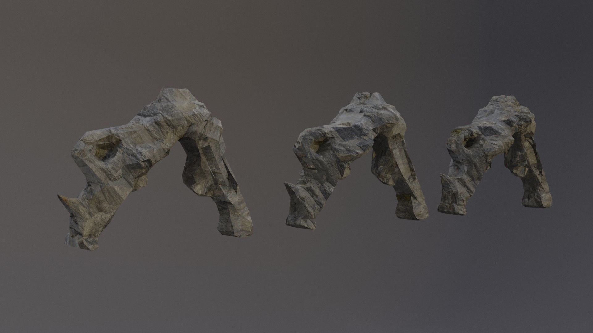 Low Poly Cliff Rock Set For Games Low-poly 3D model_23