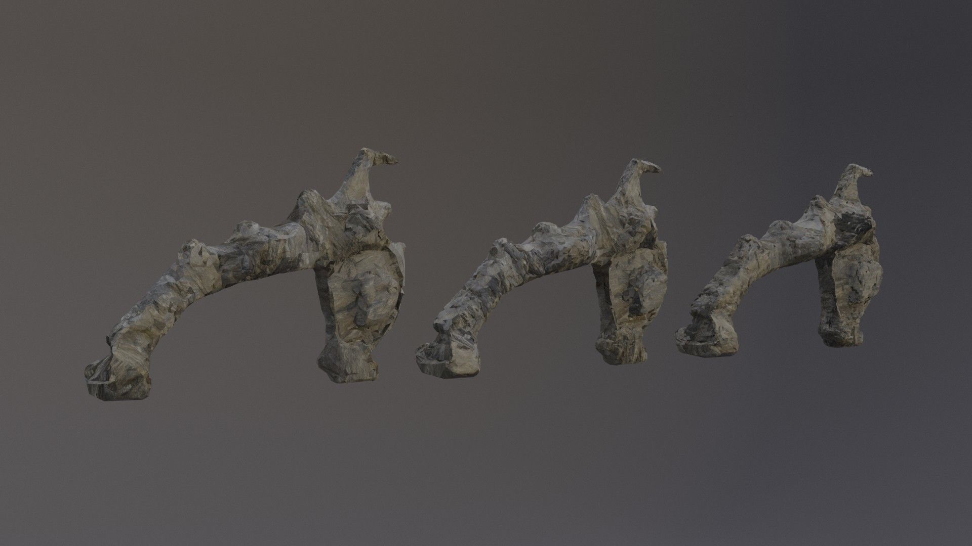 Low Poly Cliff Rock Set For Games Low-poly 3D model_29