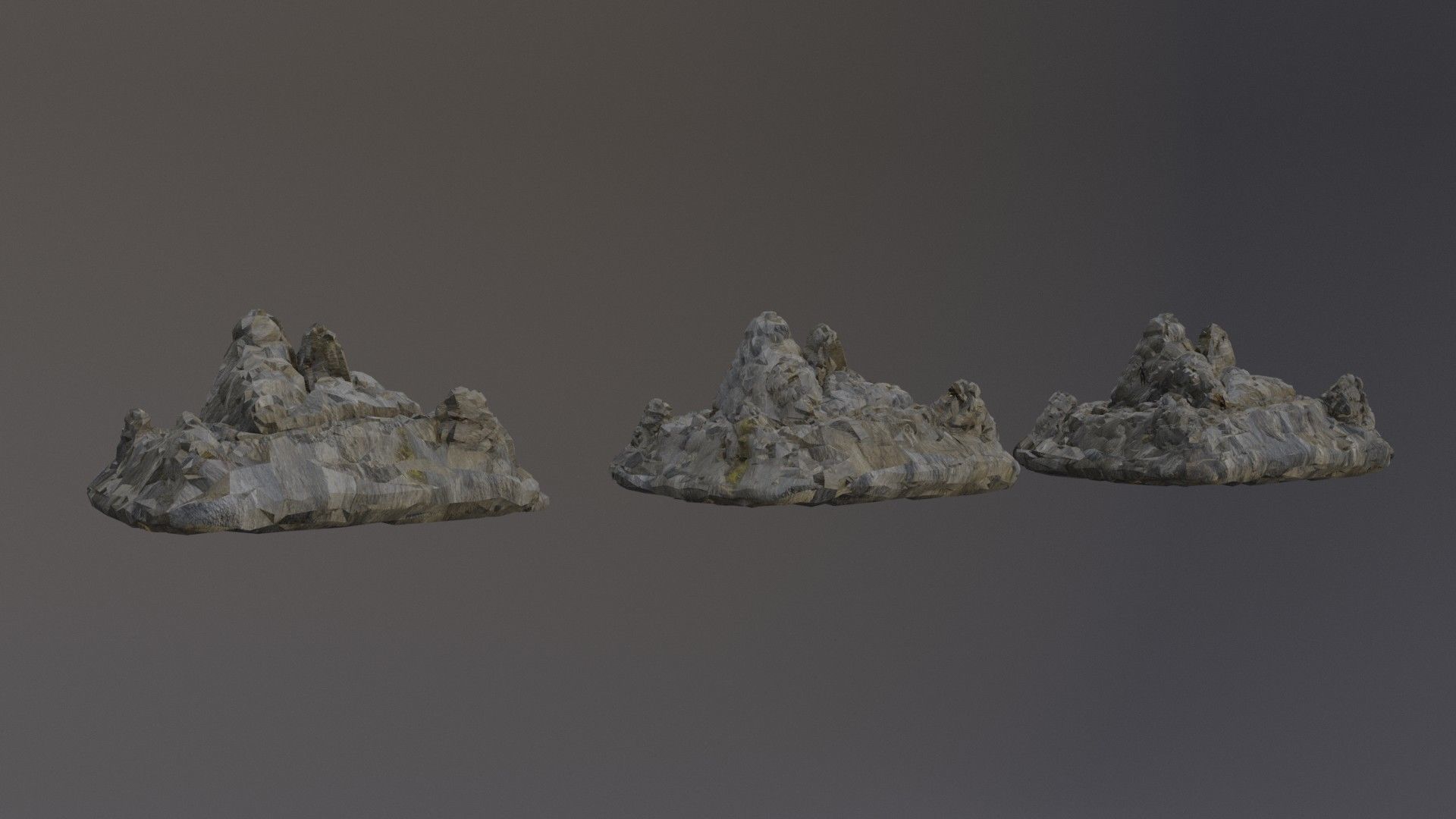 Low Poly Cliff Rock Set For Games Low-poly 3D model_44