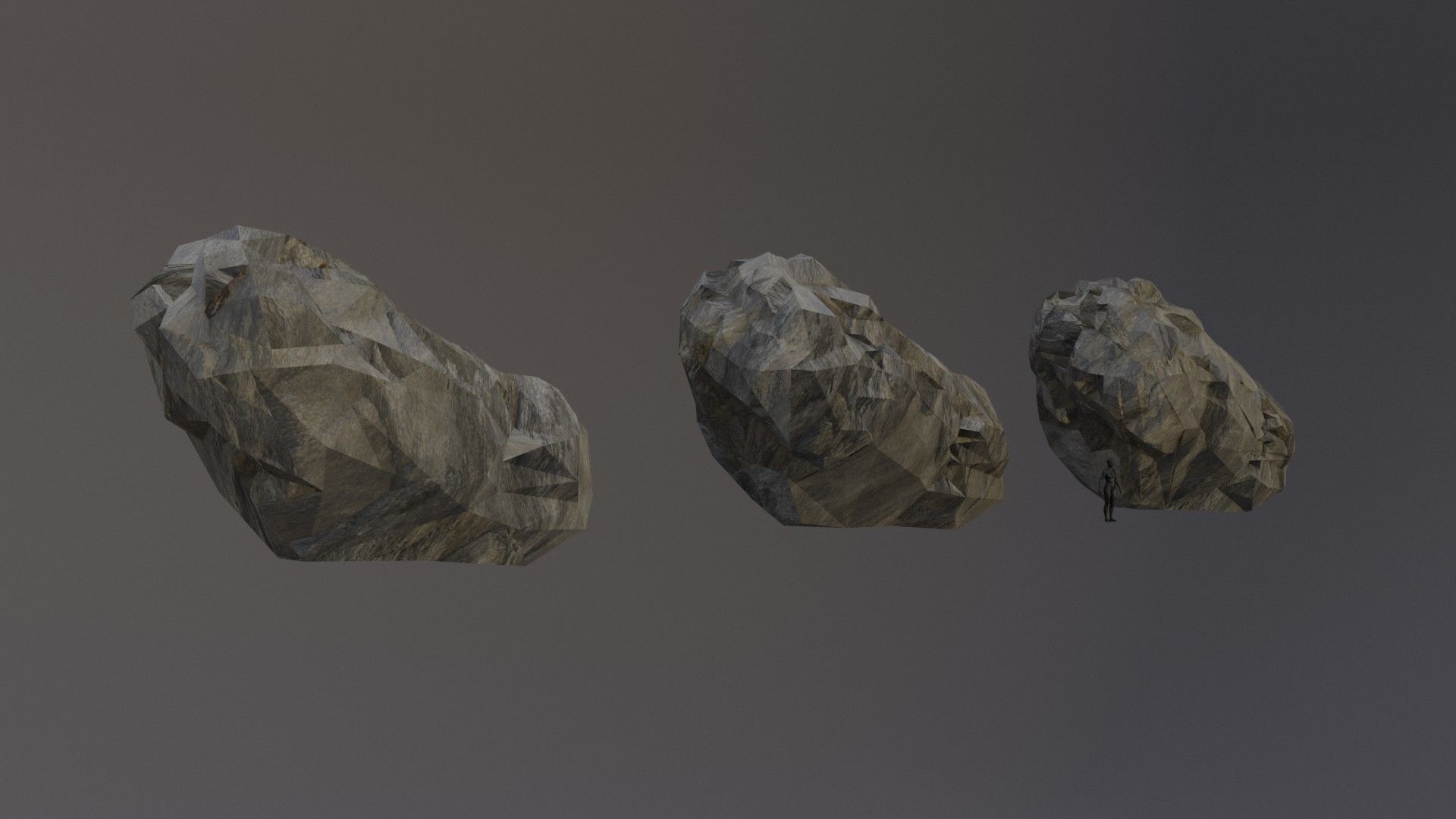 Low Poly Cliff Rock Set For Games Low-poly 3D model_5