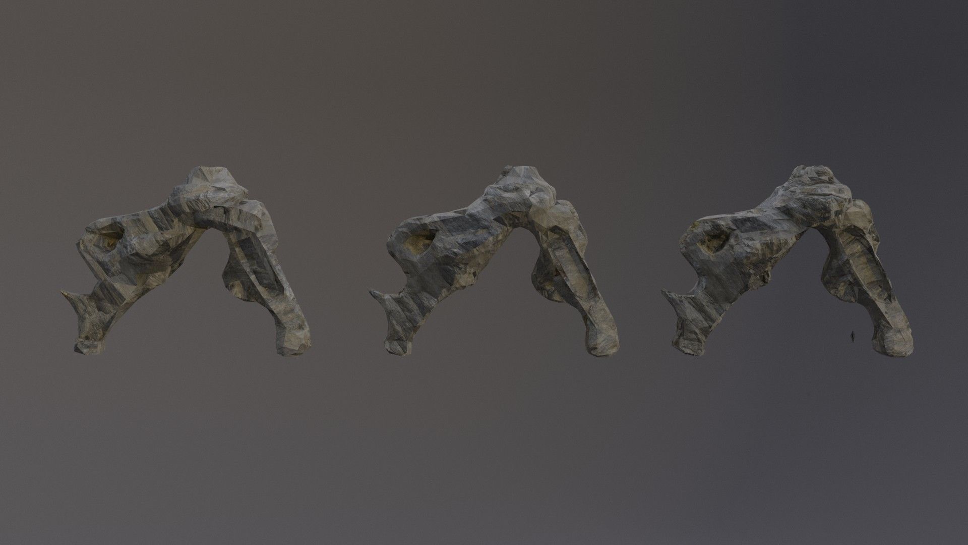 Low Poly Cliff Rock Set For Games Low-poly 3D model_22