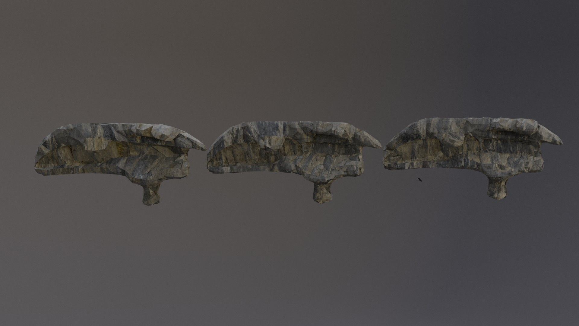 Low Poly Cliff Rock Set For Games Low-poly 3D model_21