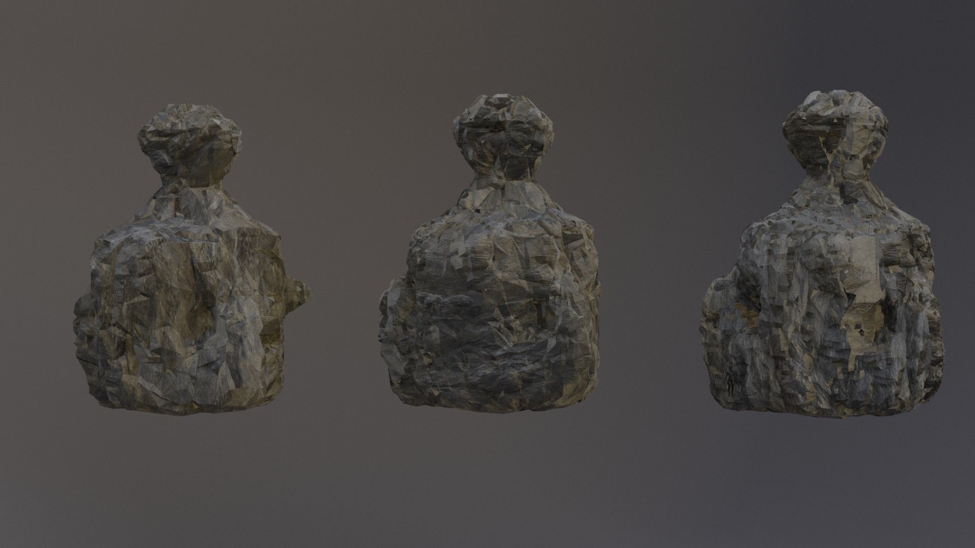 Low Poly Cliff Rock Set For Games Low-poly 3D model_10