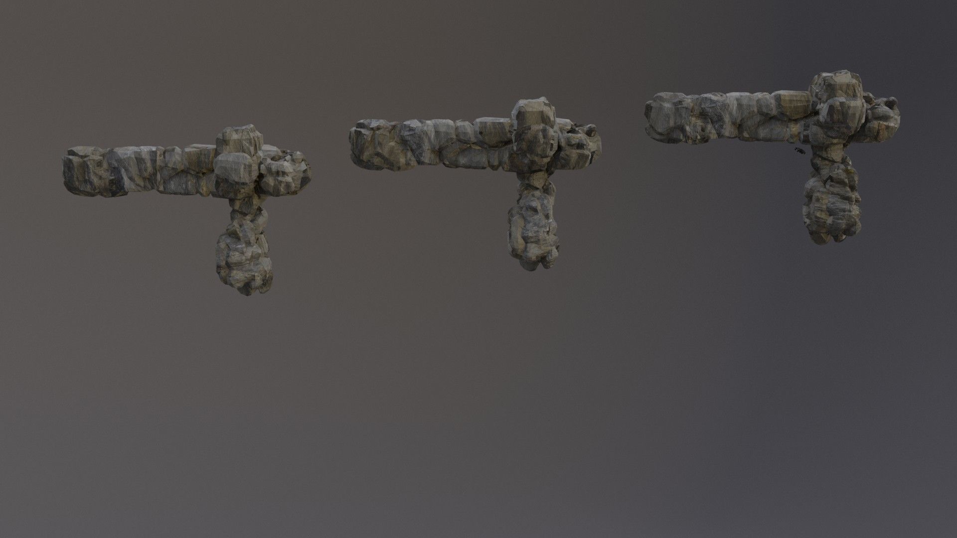 Low Poly Cliff Rock Set For Games Low-poly 3D model_18