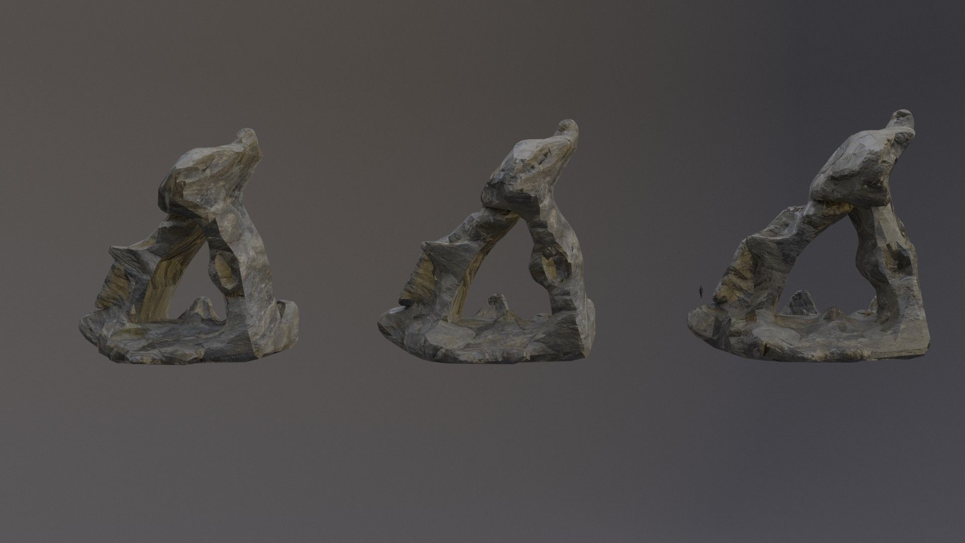 Low Poly Cliff Rock Set For Games Low-poly 3D model_25