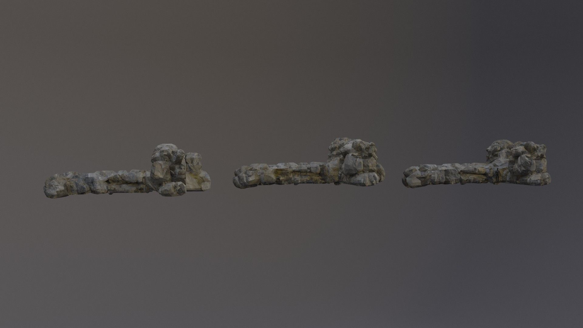 Low Poly Cliff Rock Set For Games Low-poly 3D model_16