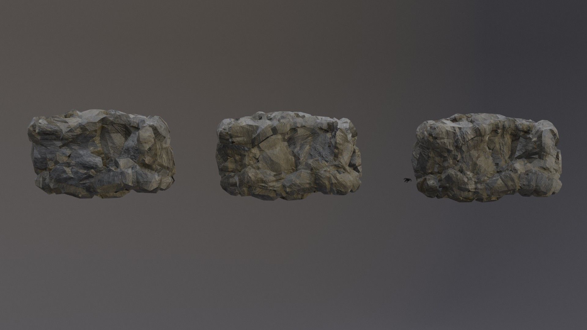 Low Poly Cliff Rock Set For Games Low-poly 3D model_9