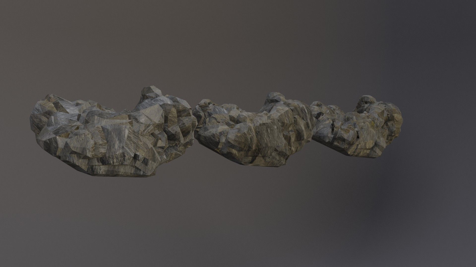 Low Poly Cliff Rock Set For Games Low-poly 3D model_8