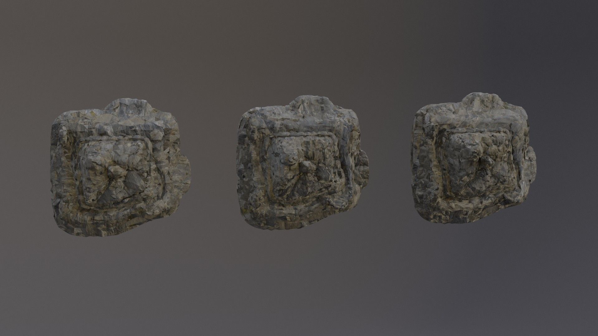 Low Poly Cliff Rock Set For Games Low-poly 3D model_45