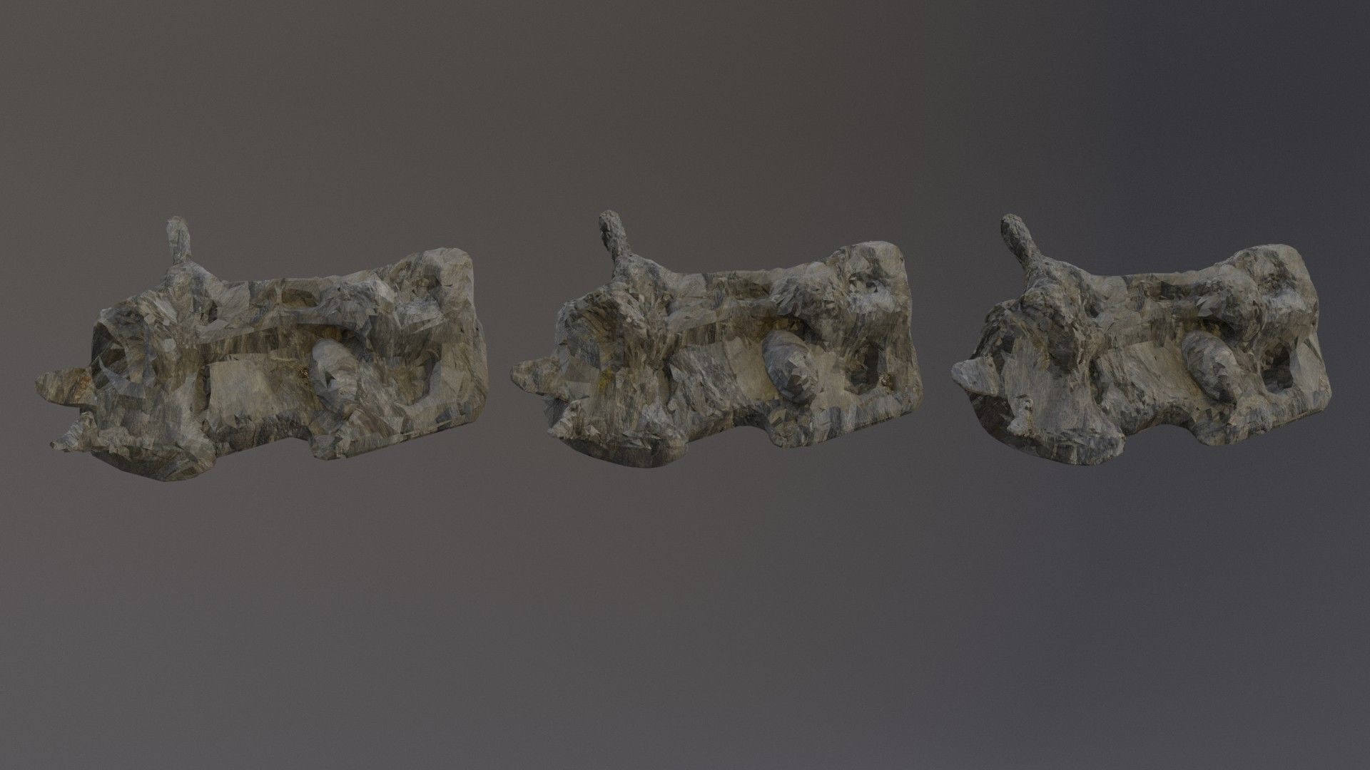 Low Poly Cliff Rock Set For Games Low-poly 3D model_15