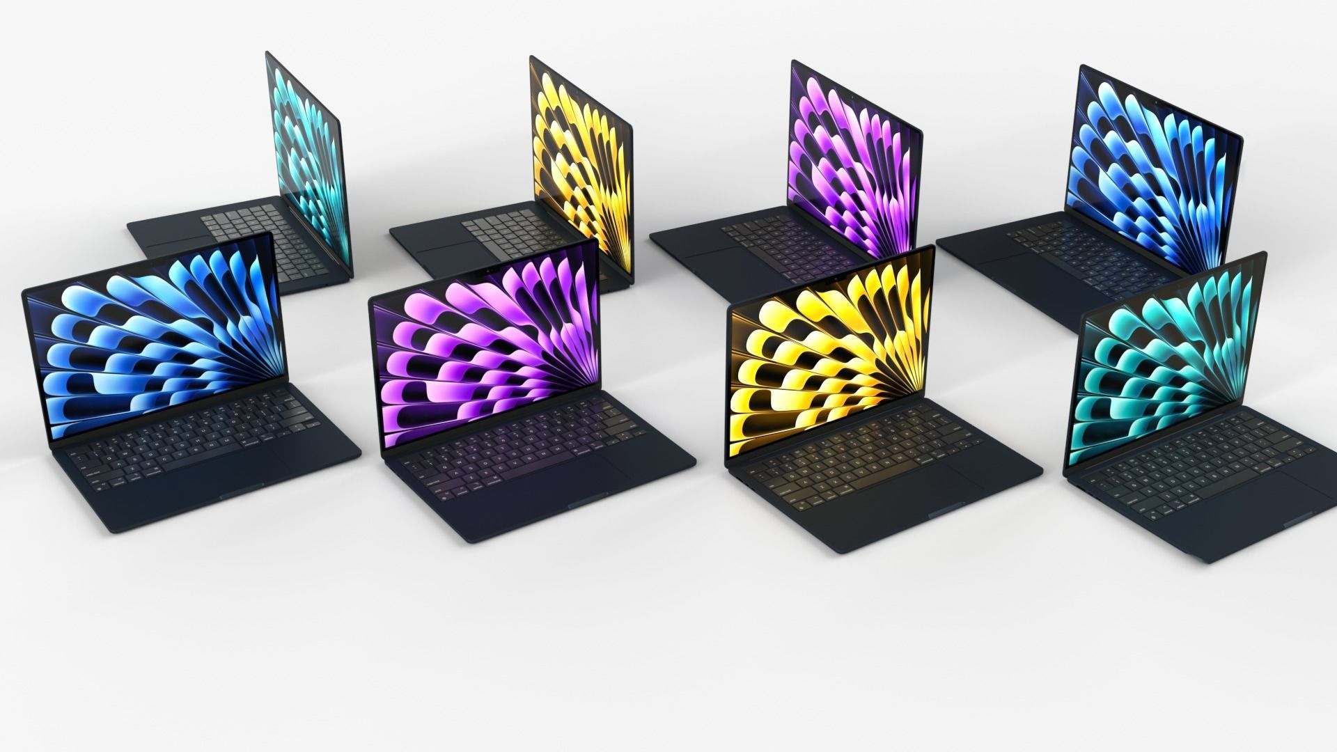  Apple MacBook Air 13 and 15  models 2023 Low-poly 3D model_13