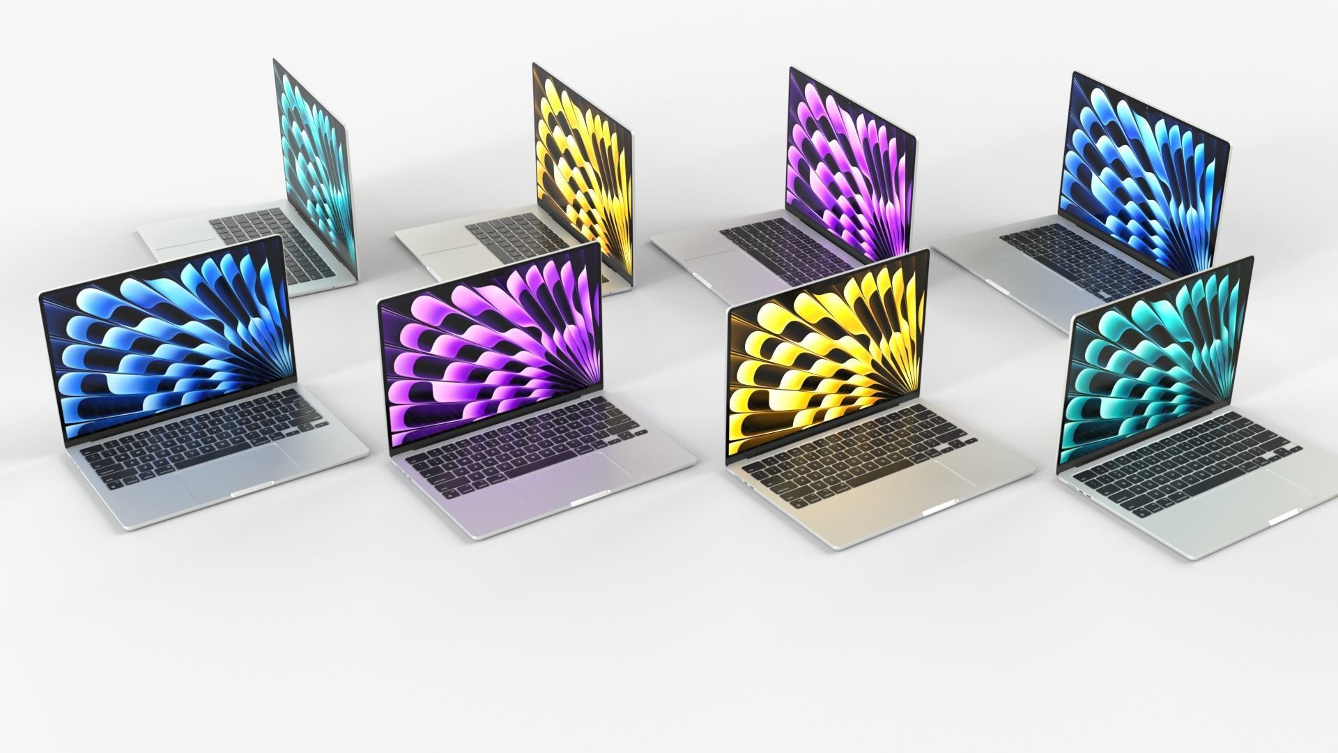  Apple MacBook Air 13 and 15  models 2023 Low-poly 3D model_18