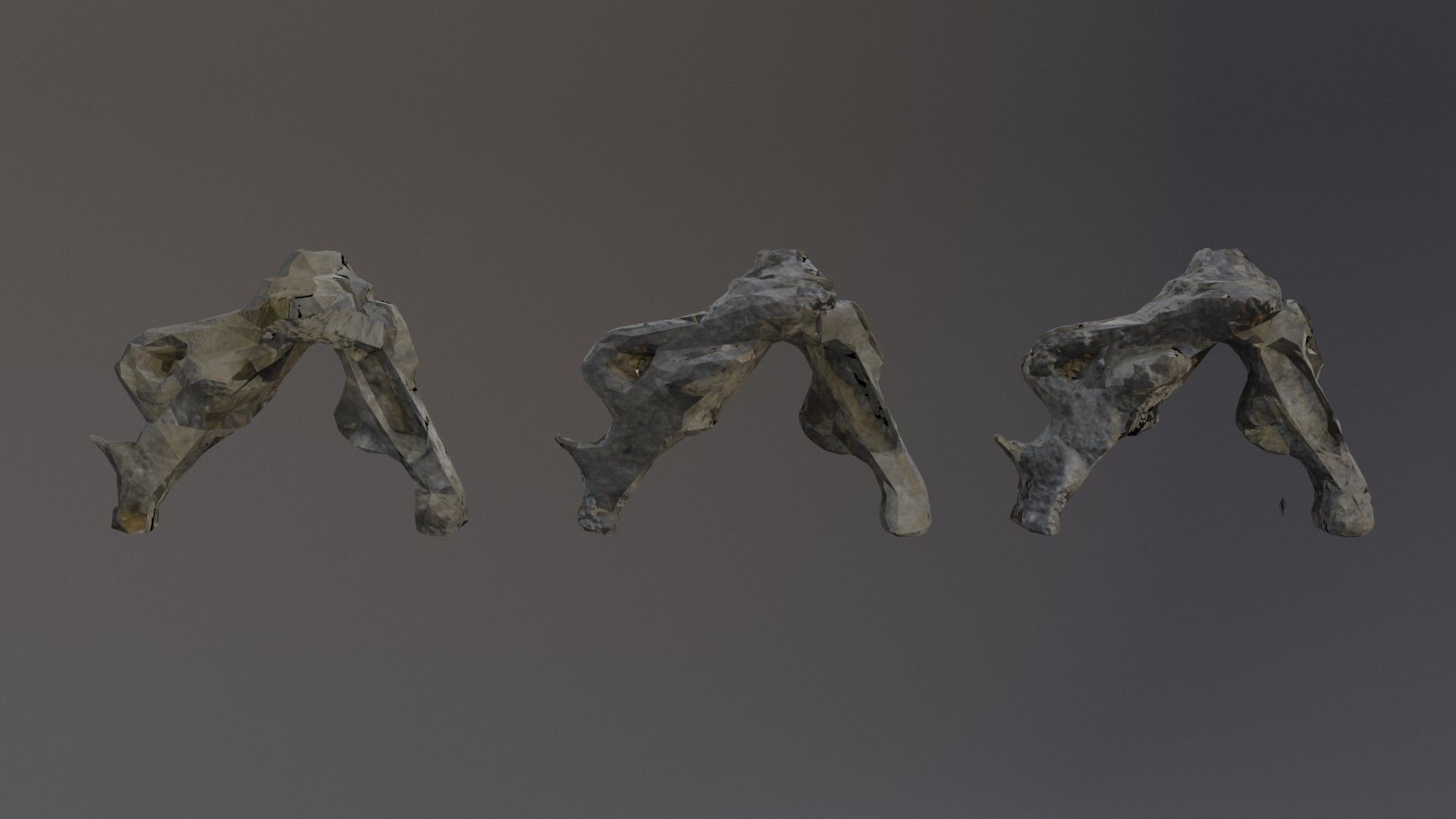 Low Poly Cliff Rock Set For Games Low-poly 3D model_21