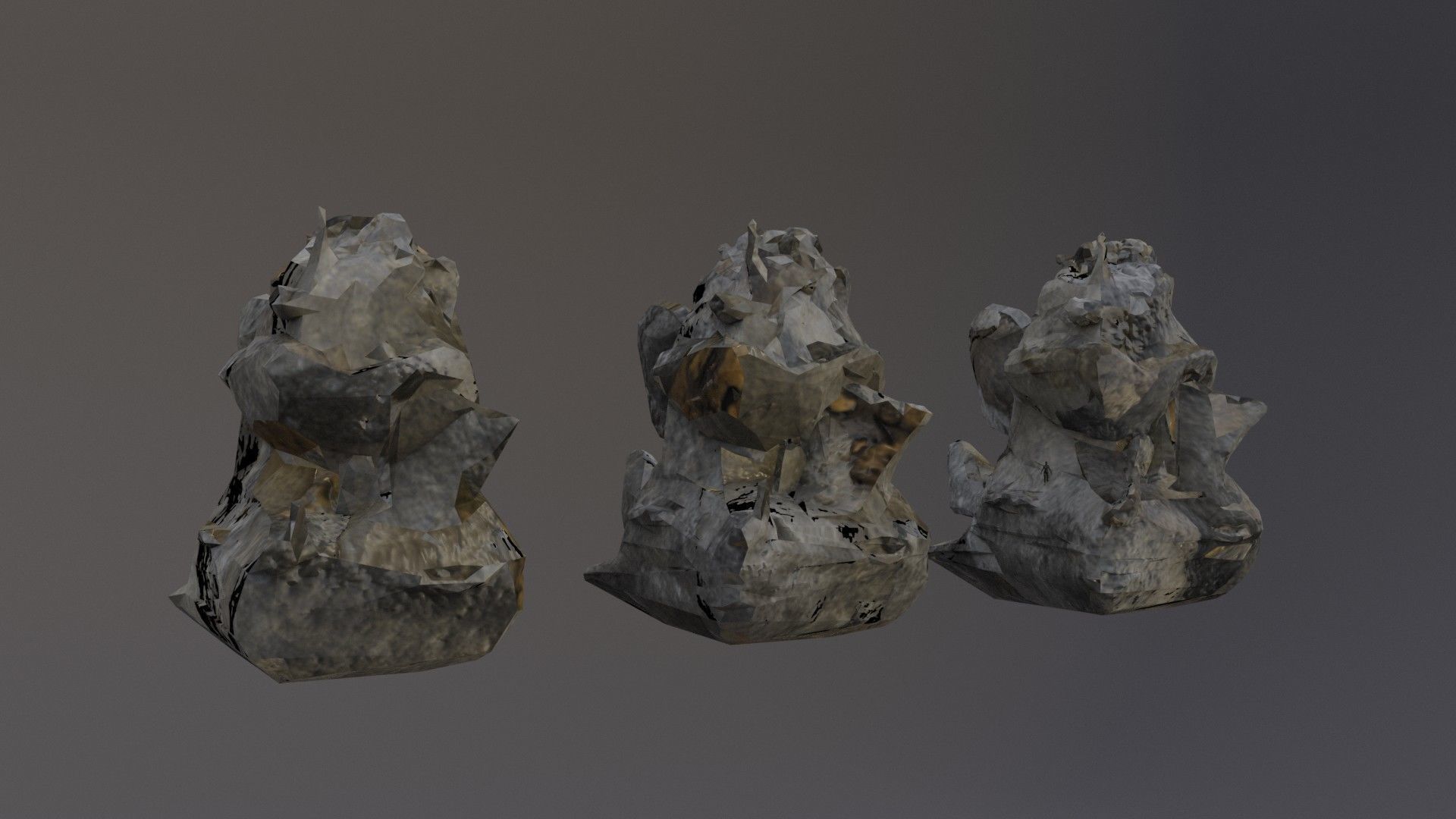 Low Poly Cliff Rock Set For Games Low-poly 3D model_37