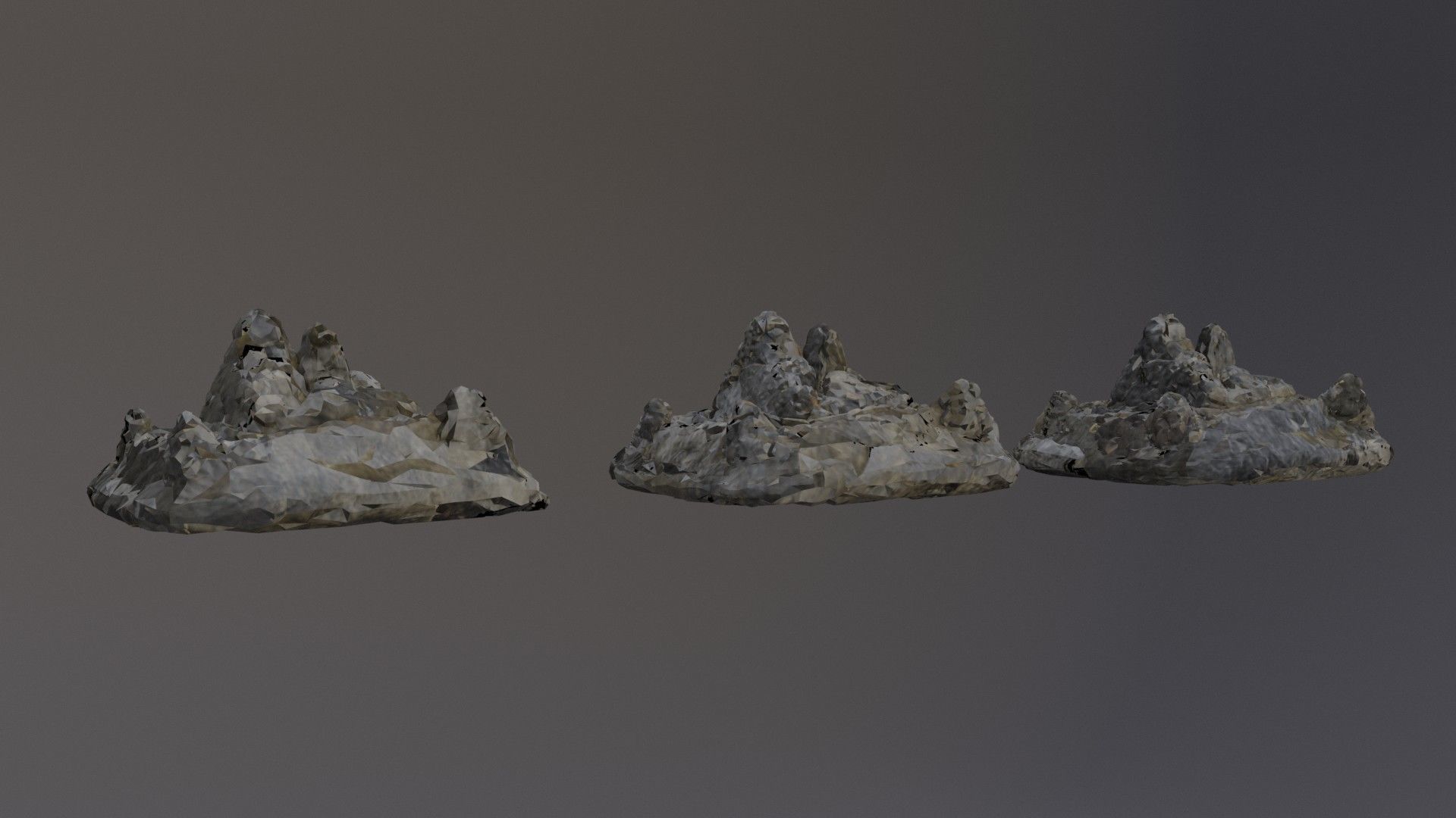 Low Poly Cliff Rock Set For Games Low-poly 3D model_43