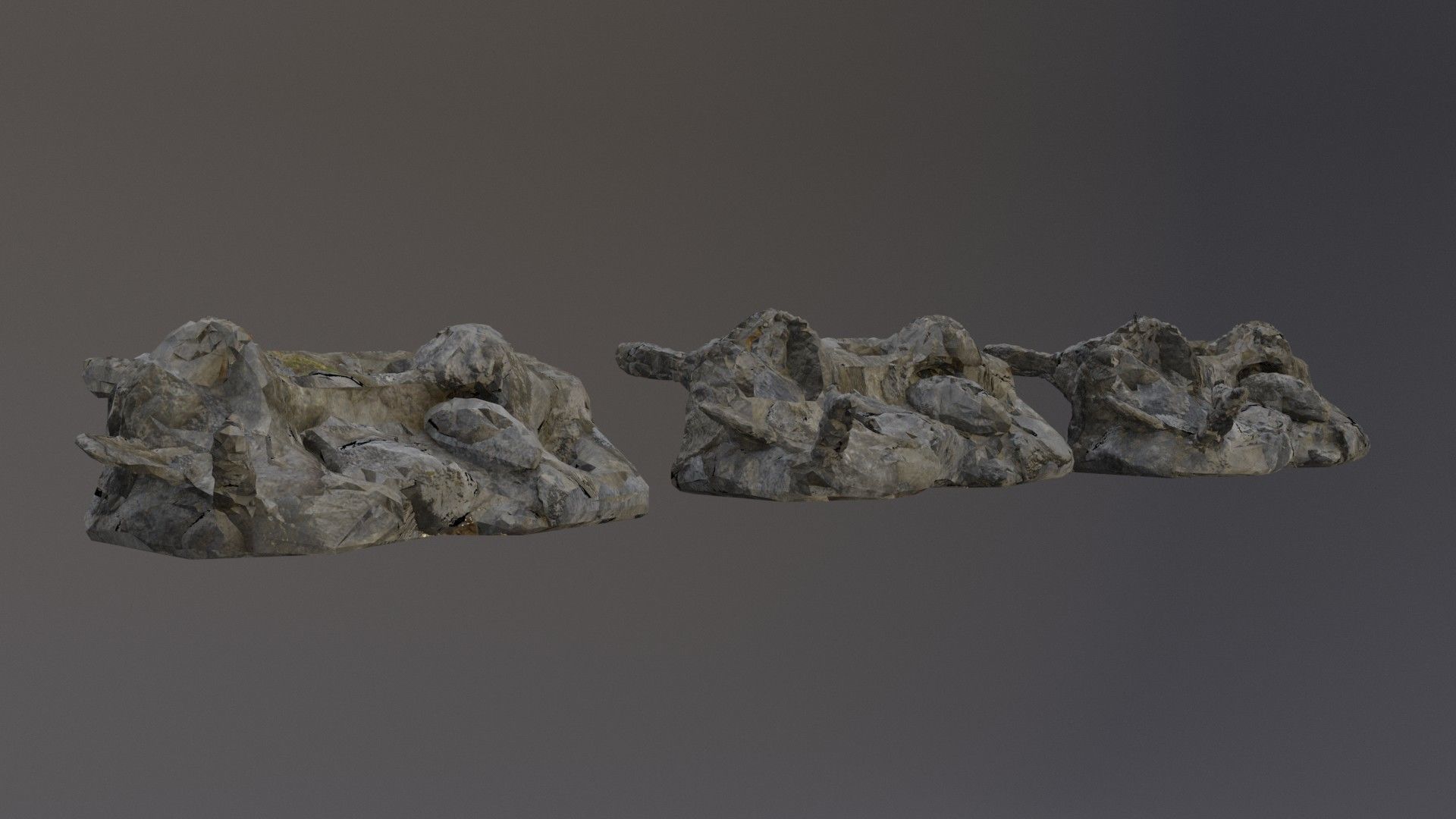 Low Poly Cliff Rock Set For Games Low-poly 3D model_13