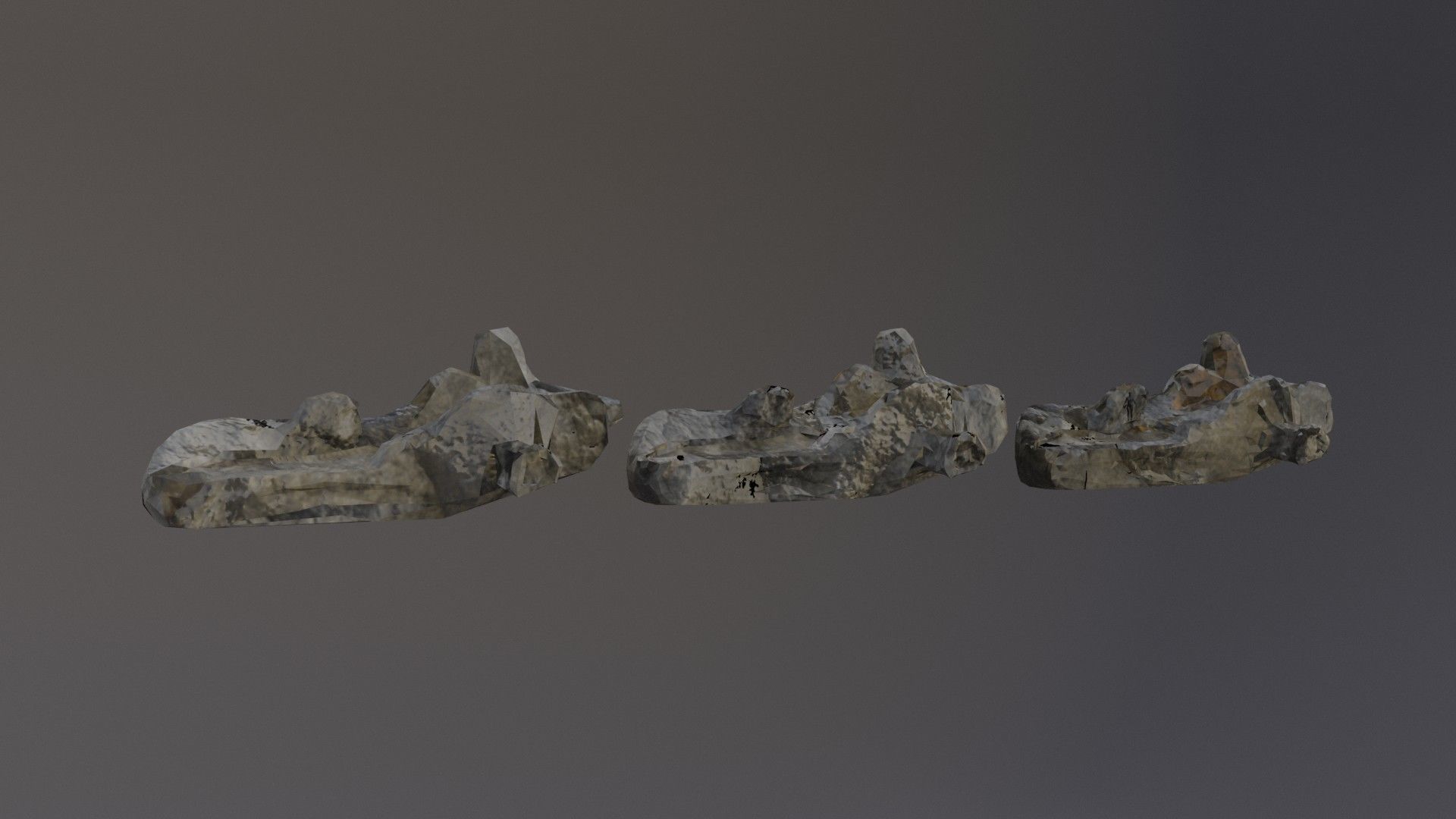 Low Poly Cliff Rock Set For Games Low-poly 3D model_19