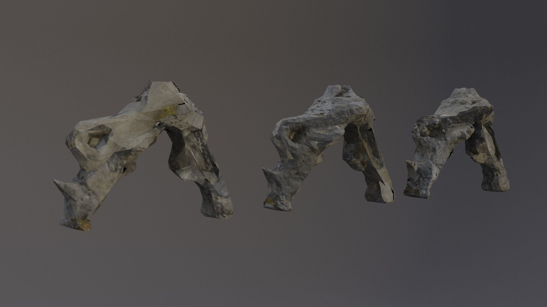 Low Poly Cliff Rock Set For Games Low-poly 3D model_22