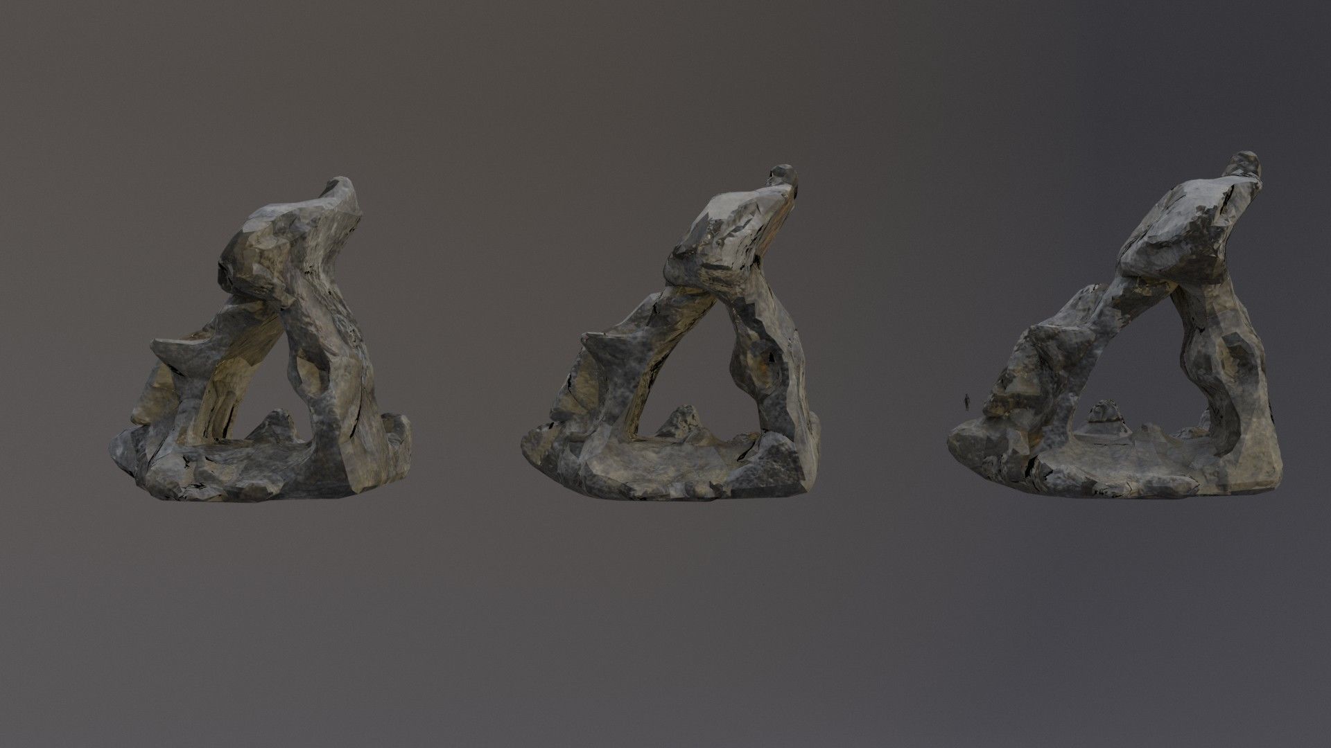 Low Poly Cliff Rock Set For Games Low-poly 3D model_24