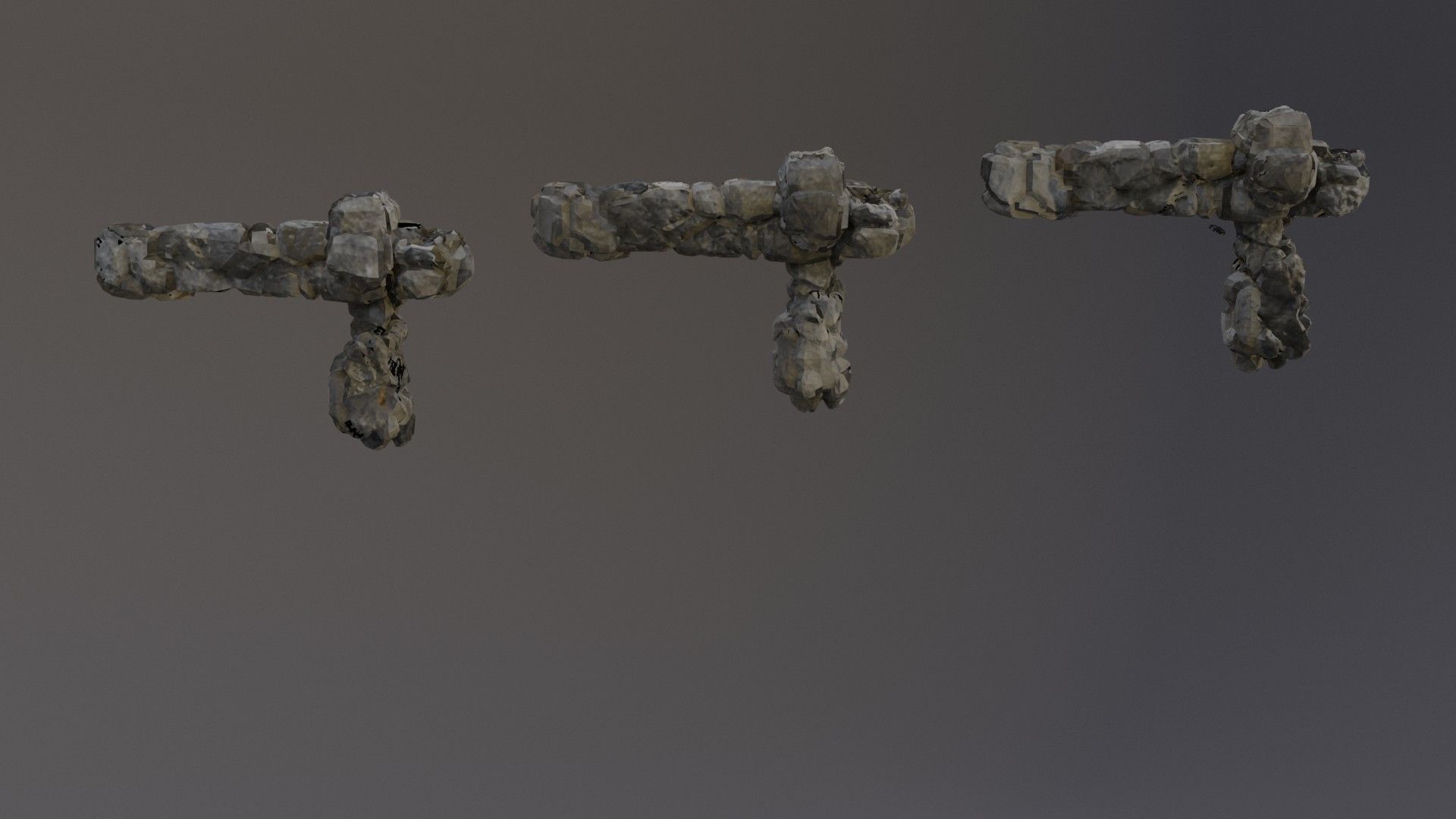 Low Poly Cliff Rock Set For Games Low-poly 3D model_17