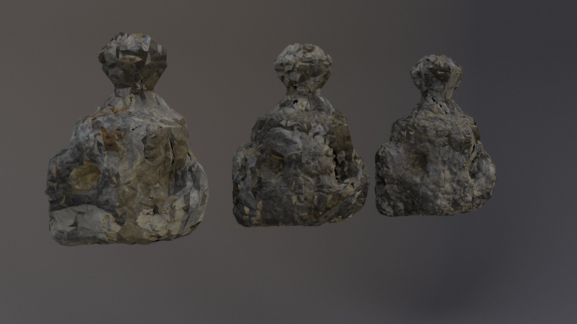 Low Poly Cliff Rock Set For Games Low-poly 3D model_10