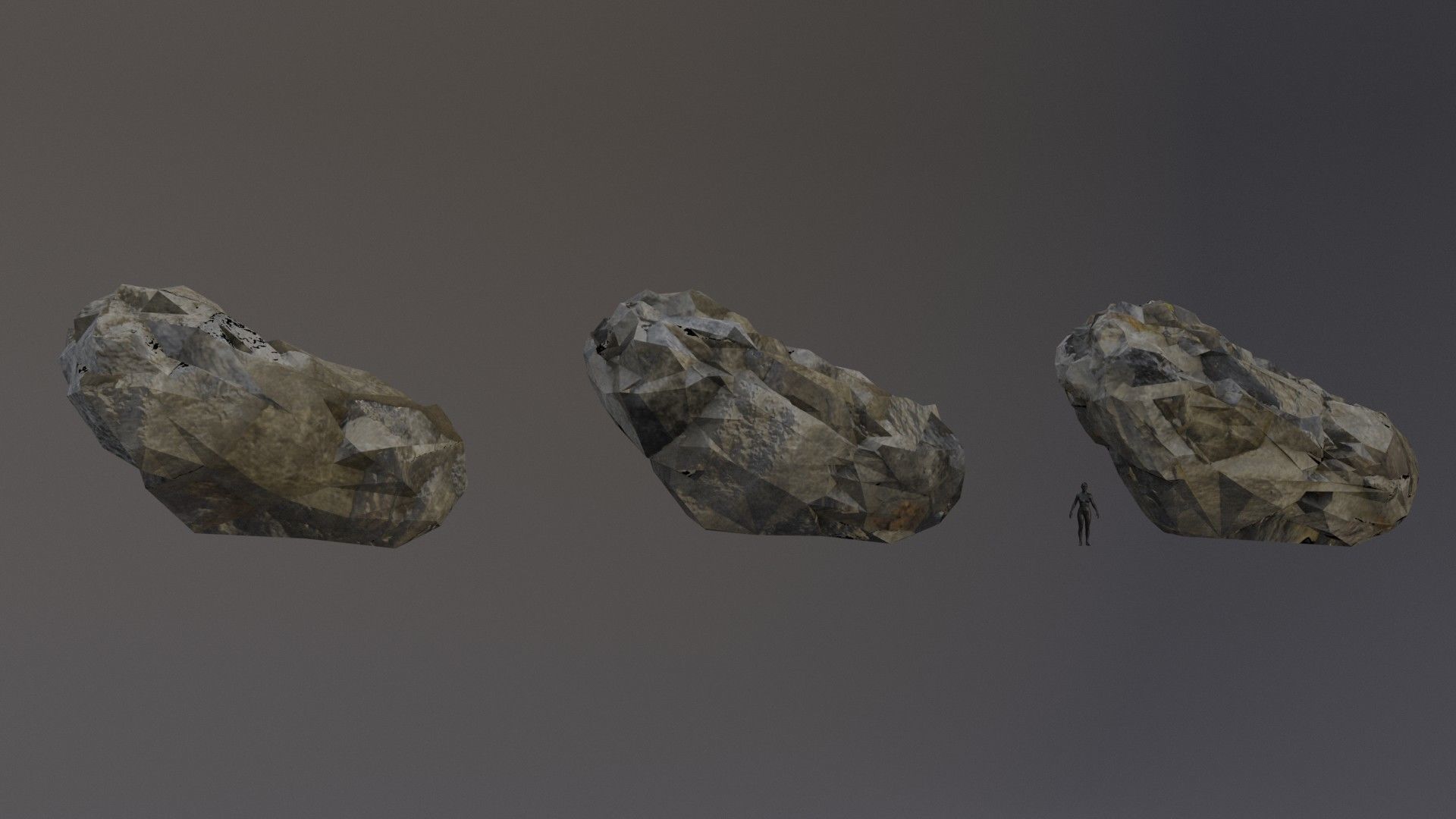 Low Poly Cliff Rock Set For Games Low-poly 3D model_3