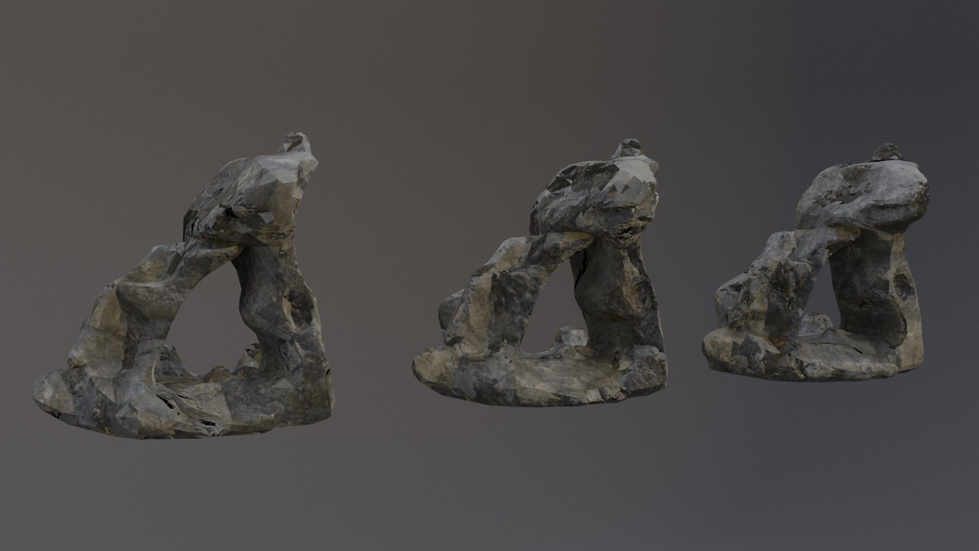 Low Poly Cliff Rock Set For Games Low-poly 3D model_25