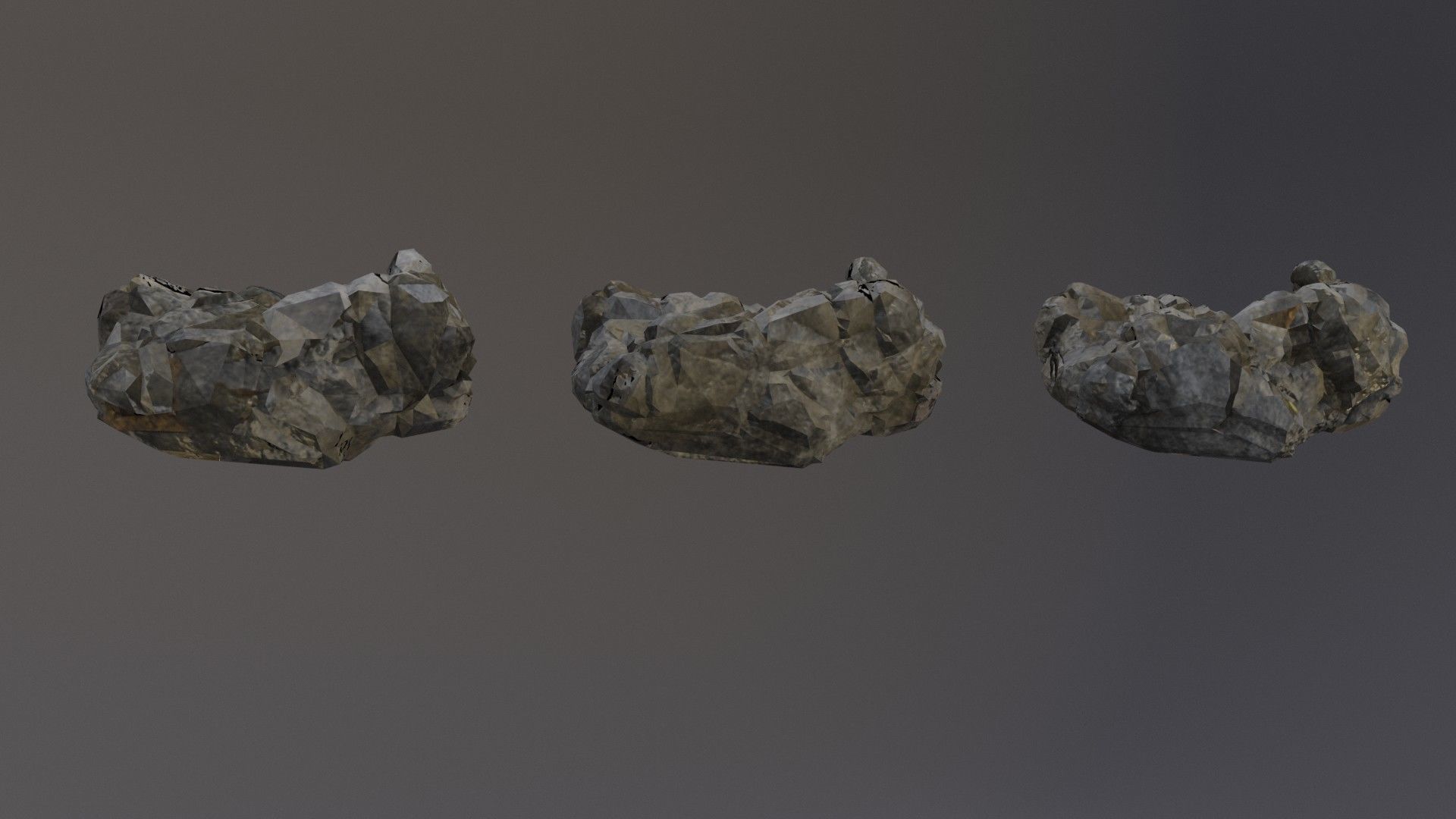 Low Poly Cliff Rock Set For Games Low-poly 3D model_6