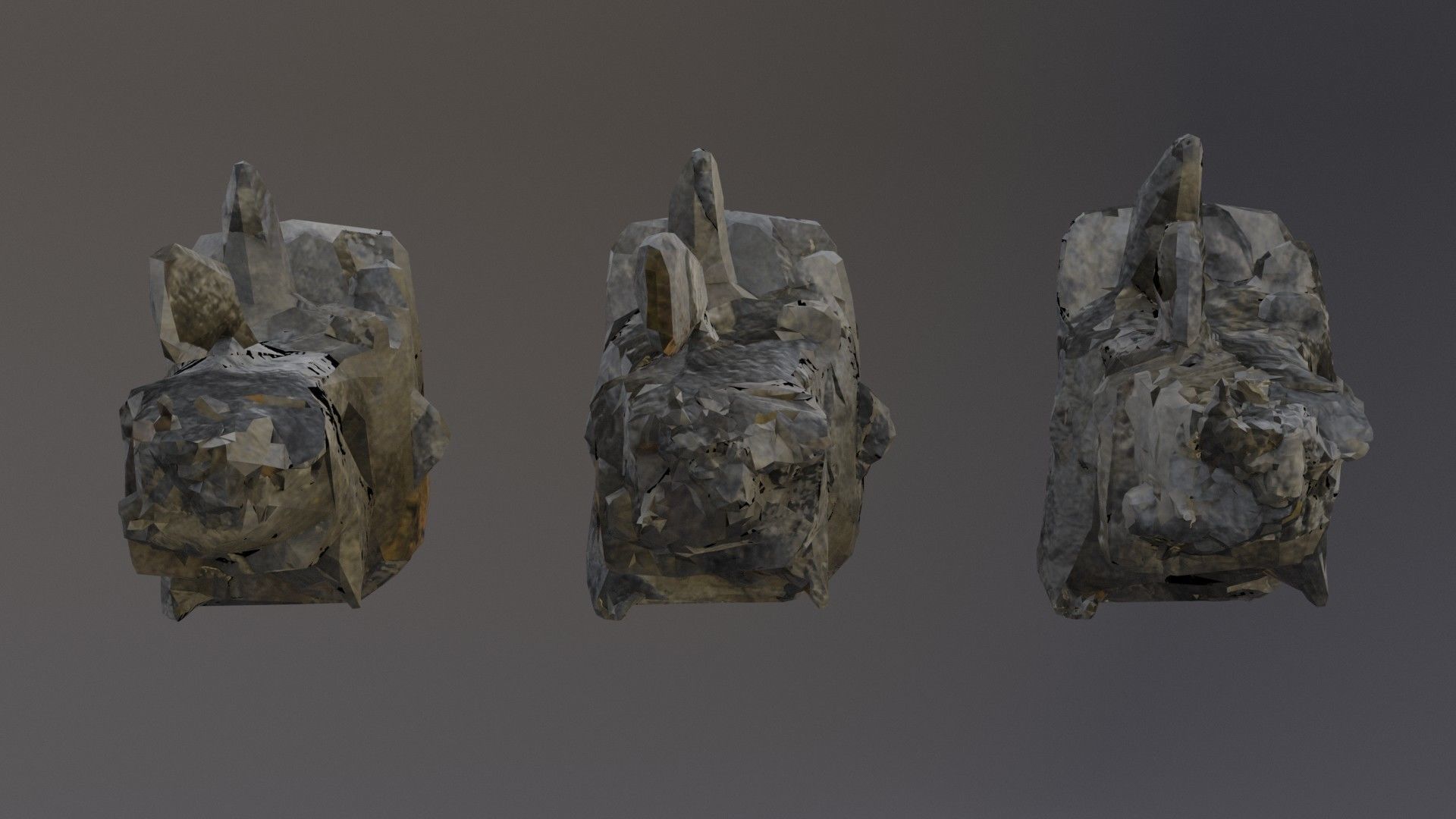 Low Poly Cliff Rock Set For Games Low-poly 3D model_38