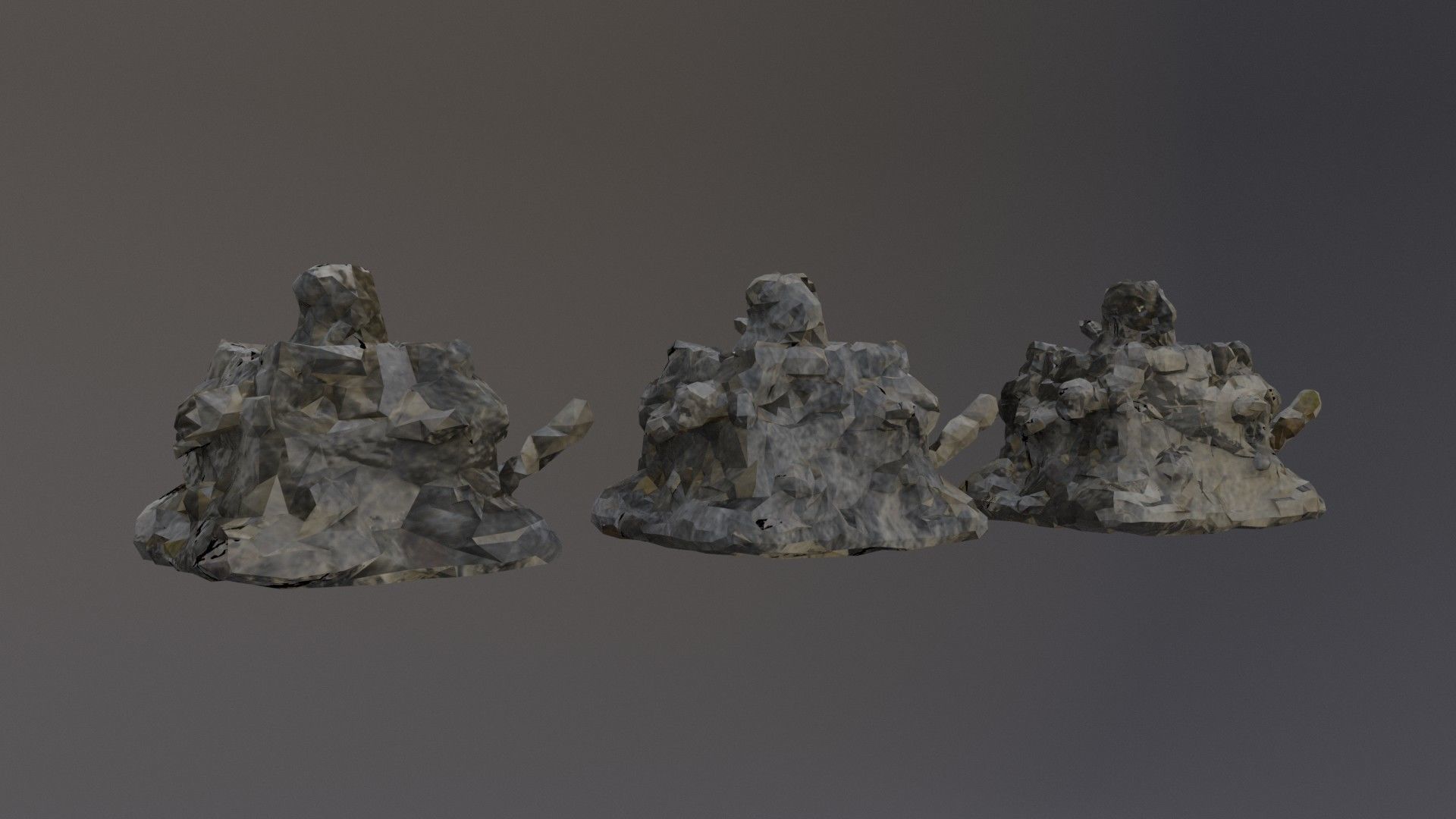 Low Poly Cliff Rock Set For Games Low-poly 3D model_40