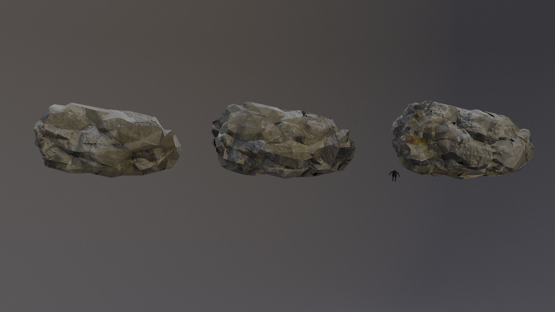 Low Poly Cliff Rock Set For Games Low-poly 3D model_5