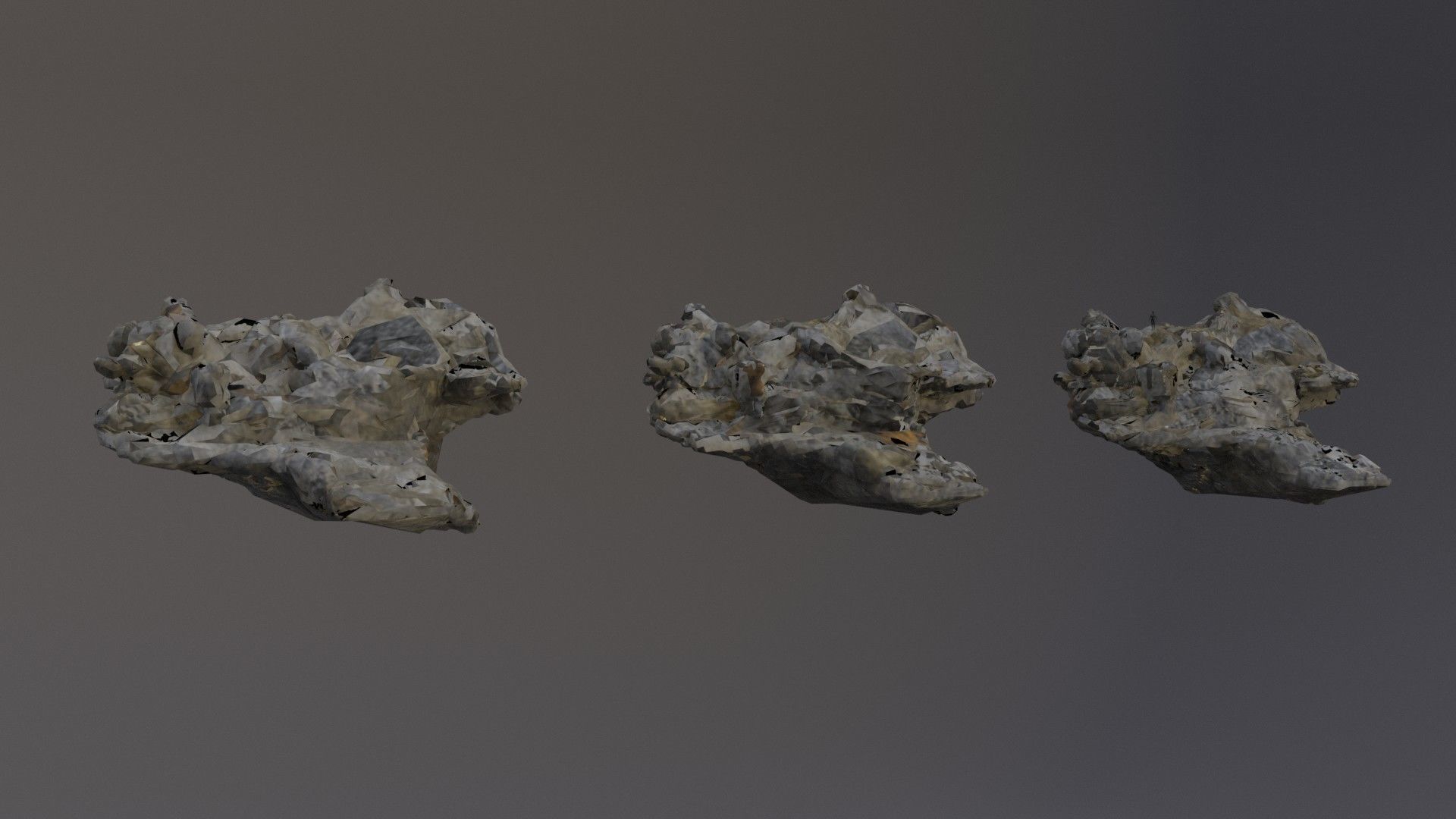 Low Poly Cliff Rock Set For Games Low-poly 3D model_34