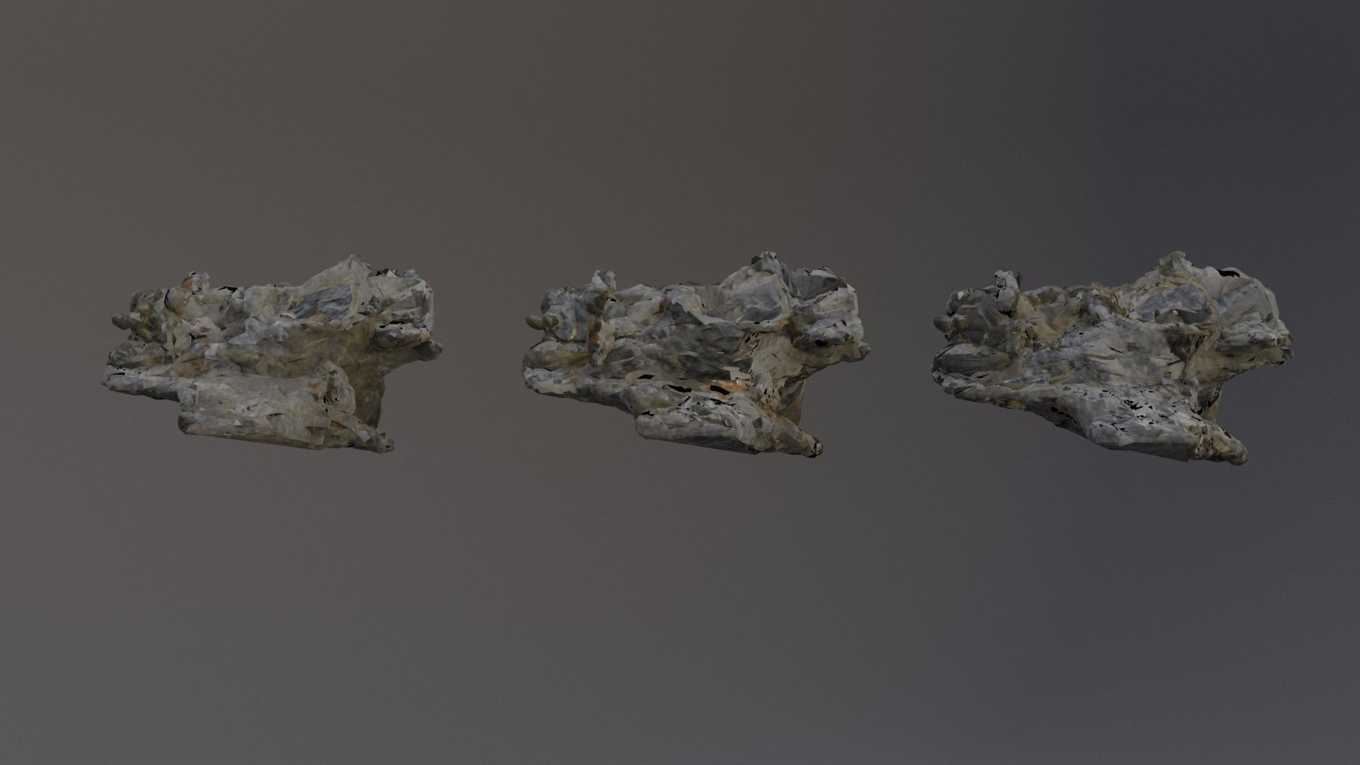 Low Poly Cliff Rock Set For Games Low-poly 3D model_33