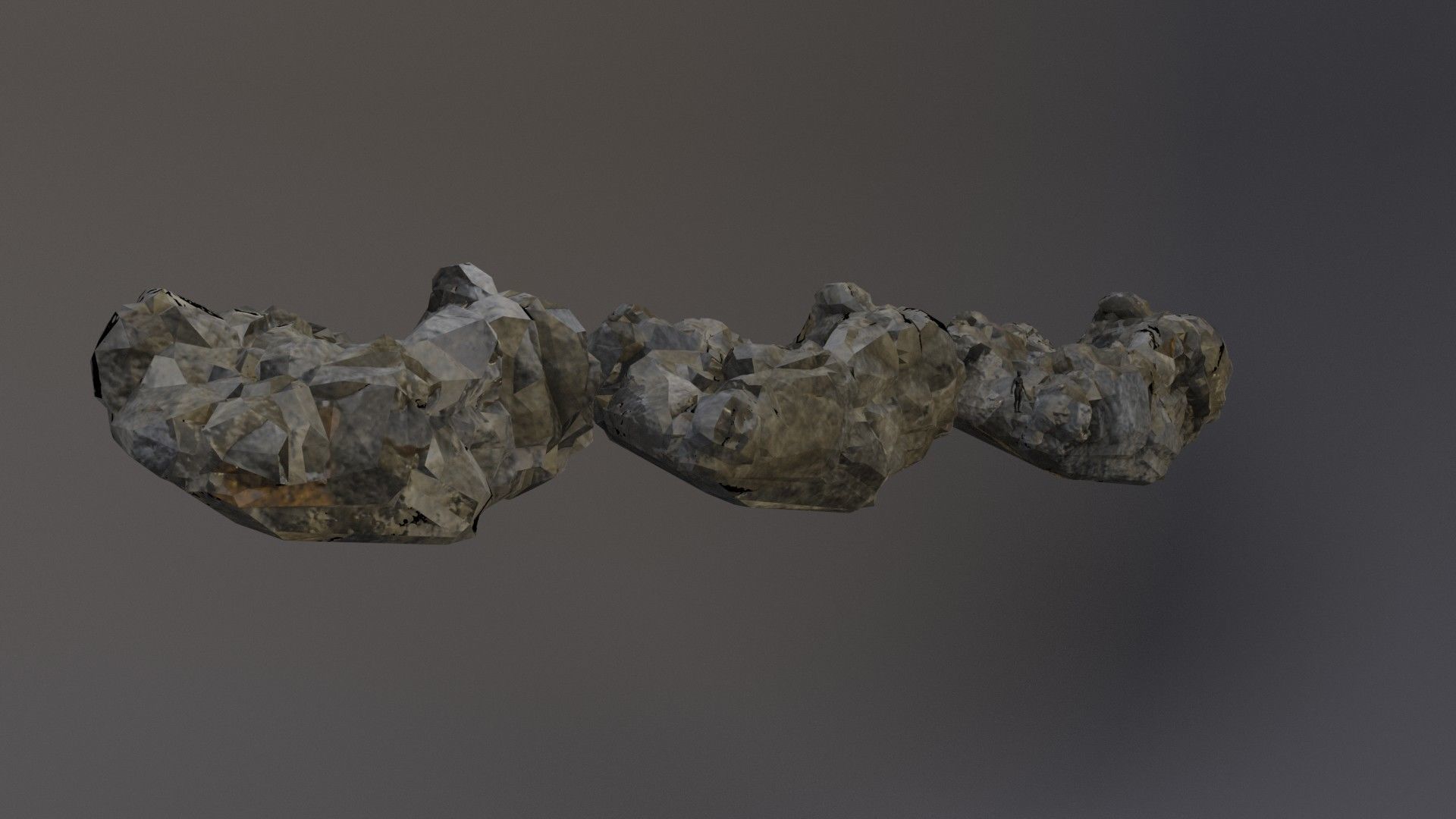 Low Poly Cliff Rock Set For Games Low-poly 3D model_7