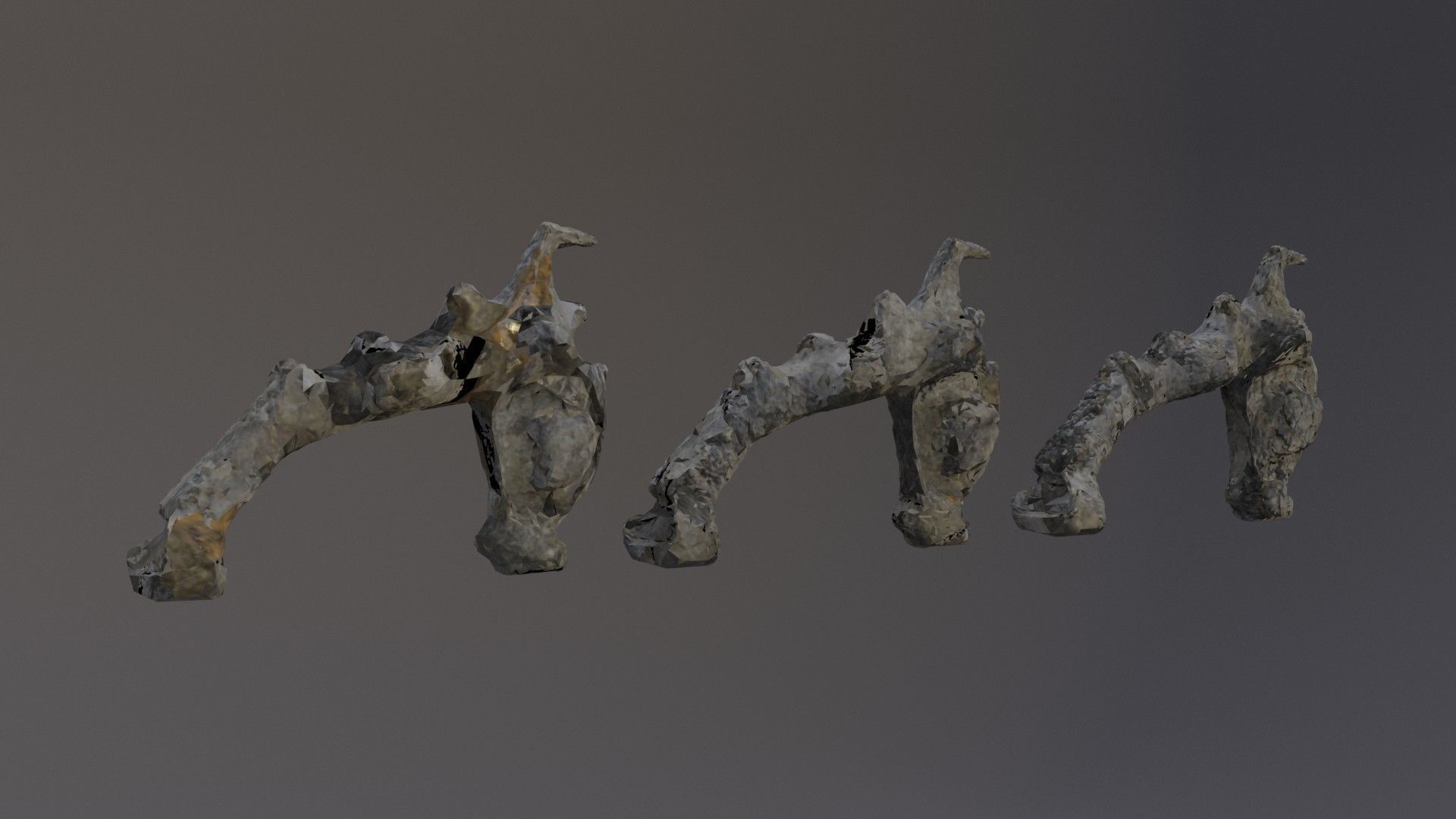 Low Poly Cliff Rock Set For Games Low-poly 3D model_28