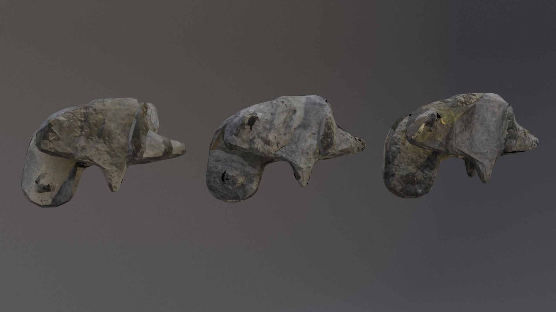 Low Poly Cliff Rock Set For Games Low-poly 3D model_32