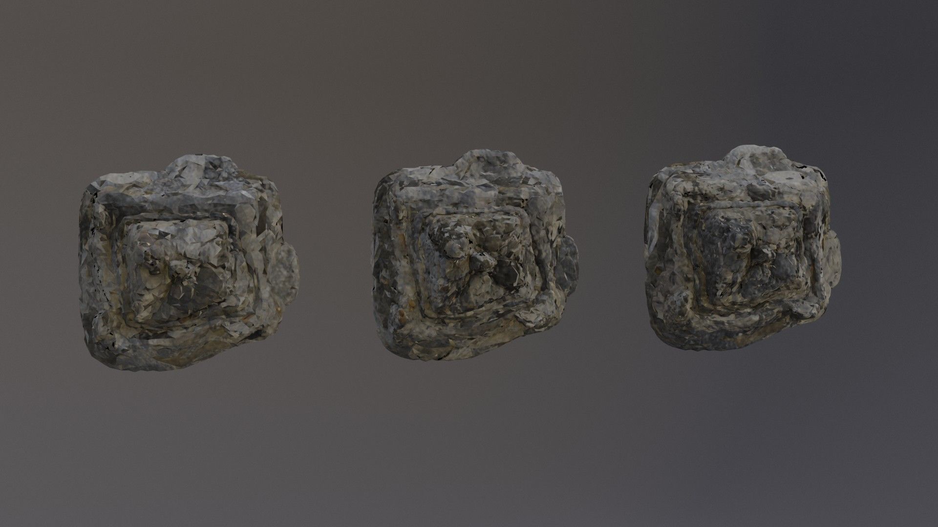 Low Poly Cliff Rock Set For Games Low-poly 3D model_44