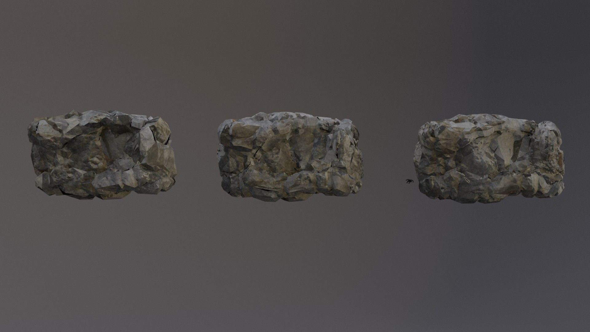 Low Poly Cliff Rock Set For Games Low-poly 3D model_8