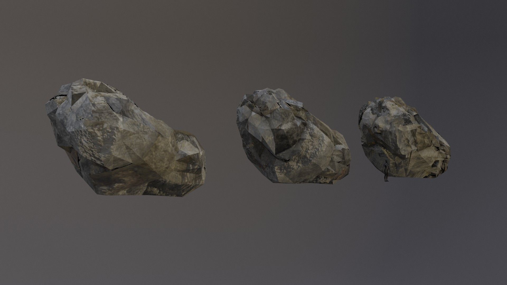 Low Poly Cliff Rock Set For Games Low-poly 3D model_4