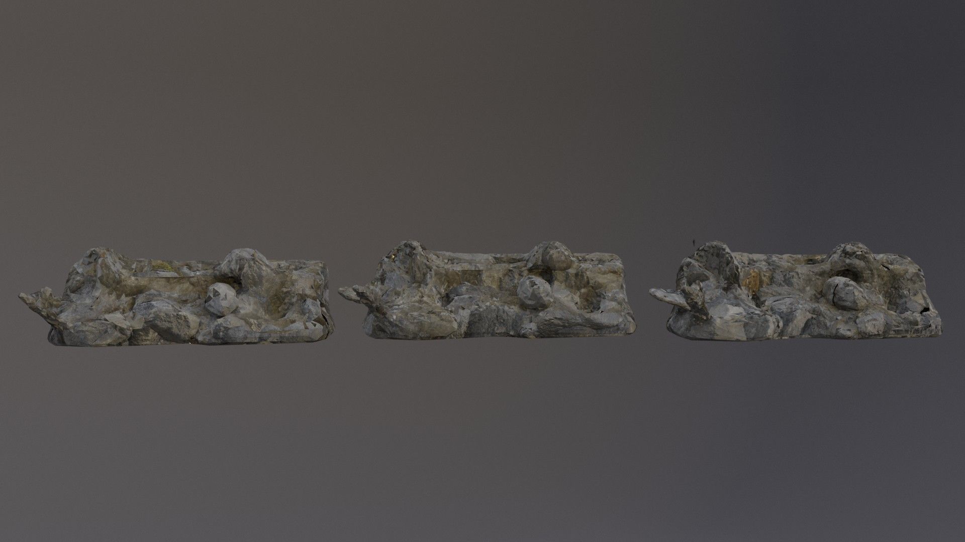 Low Poly Cliff Rock Set For Games Low-poly 3D model_12