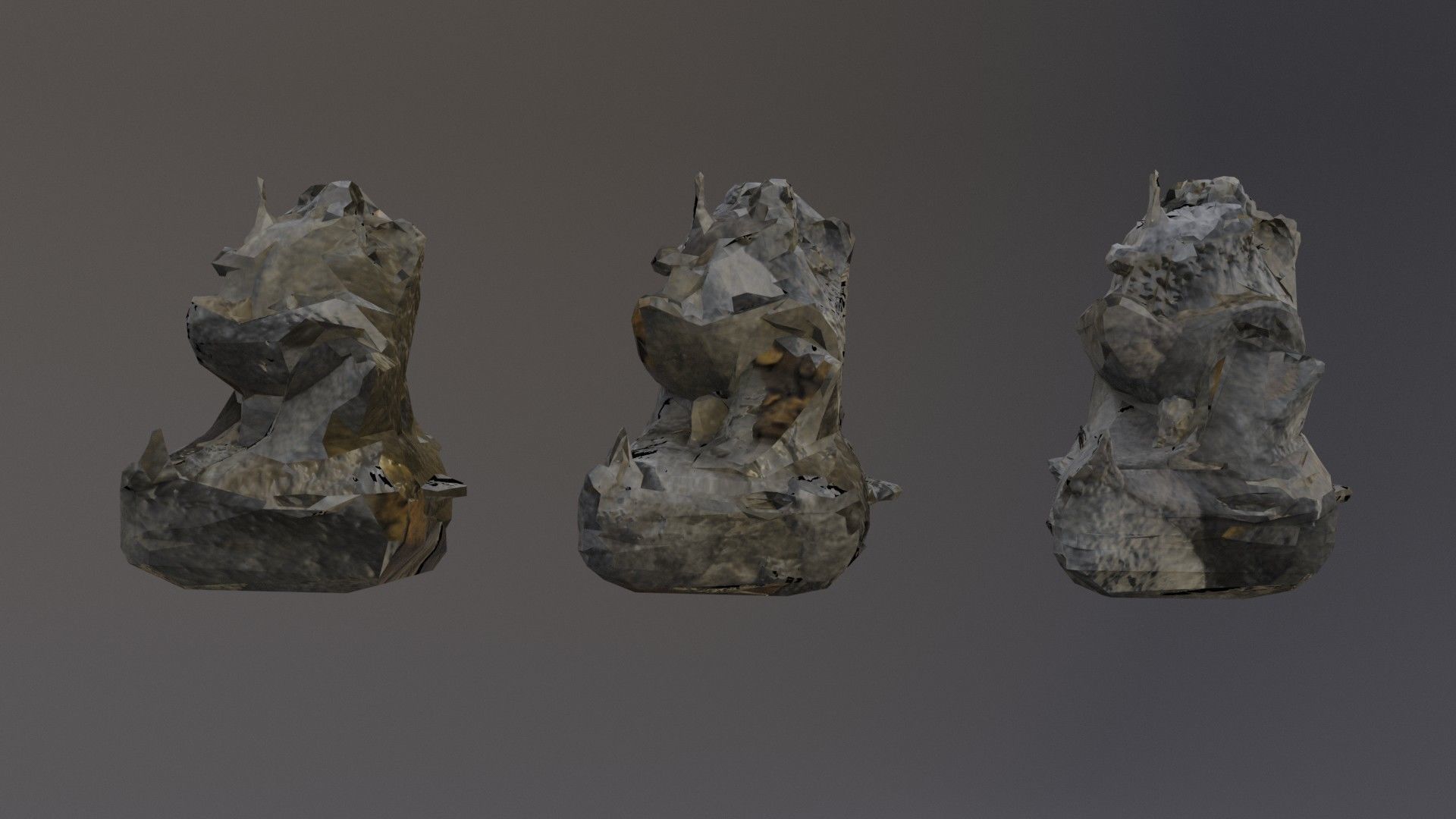 Low Poly Cliff Rock Set For Games Low-poly 3D model_36