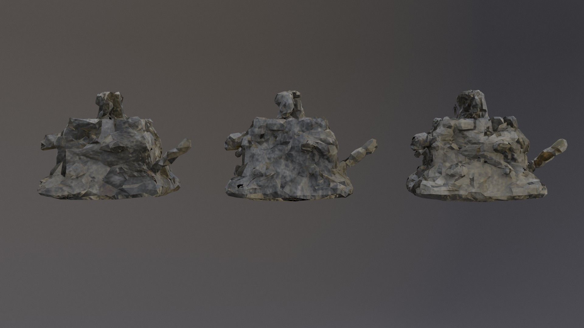 Low Poly Cliff Rock Set For Games Low-poly 3D model_39